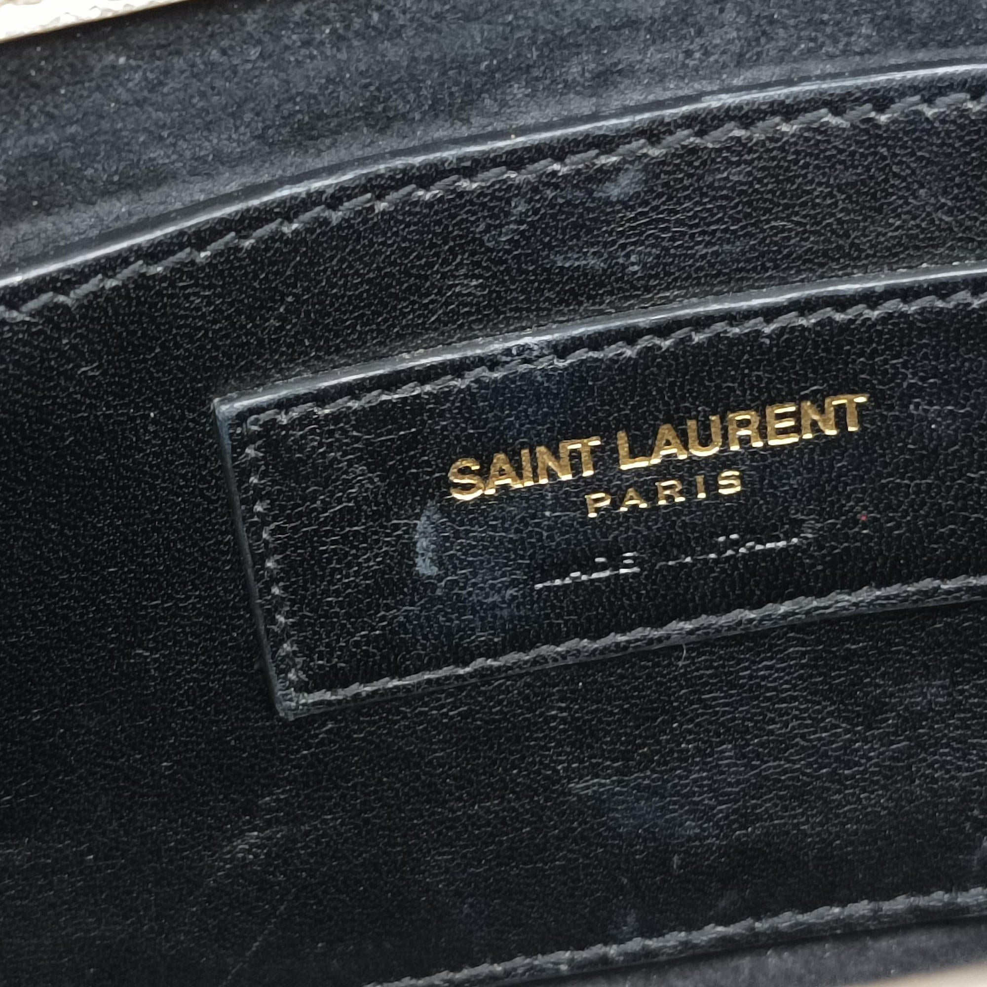 Pre-owned Yves Saint Laurent KATE Golden Leather 354121 shoulderbag | stylenewstar