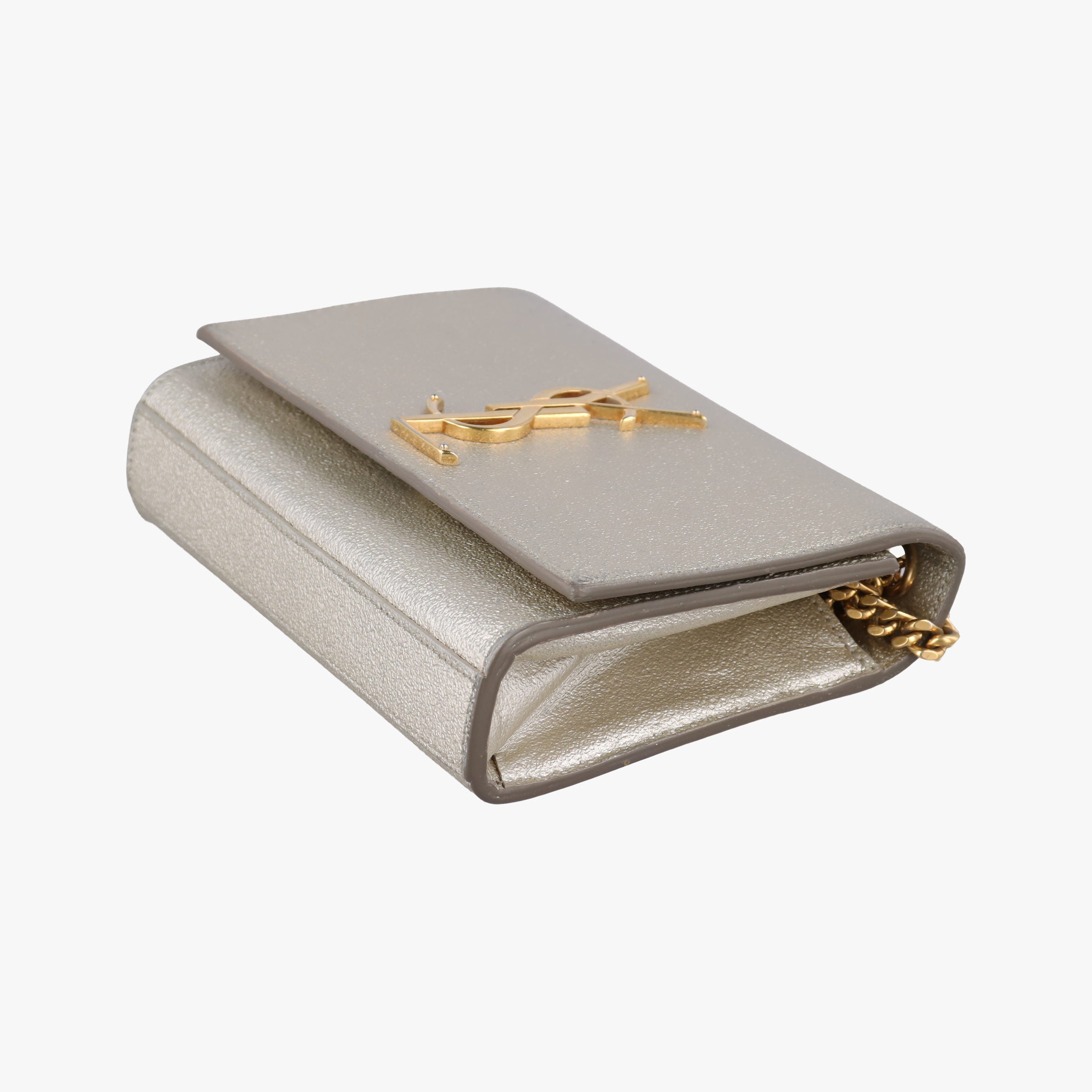 Pre-owned Yves Saint Laurent KATE Golden Leather 354121 shoulderbag | stylenewstar