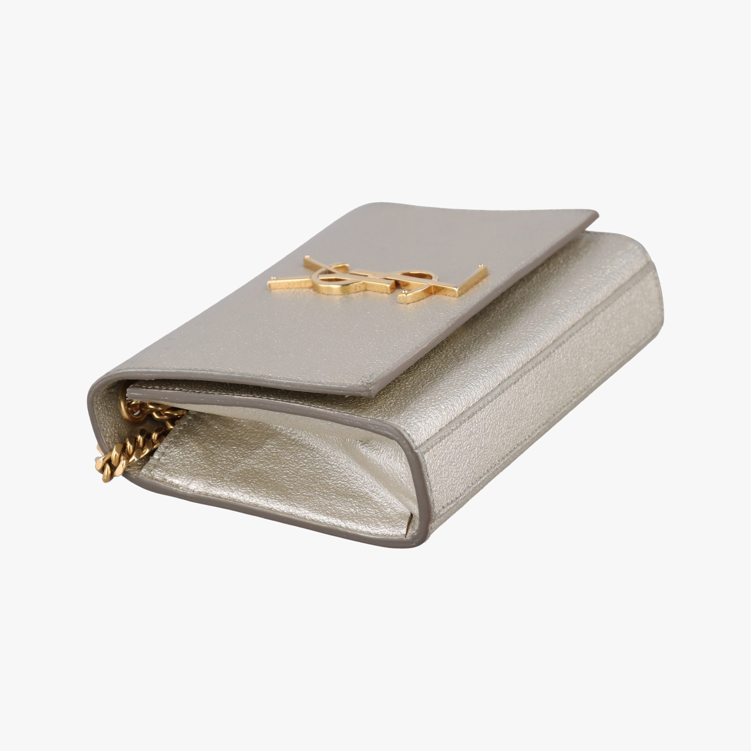 Pre-owned Yves Saint Laurent KATE Golden Leather 354121 shoulderbag | stylenewstar