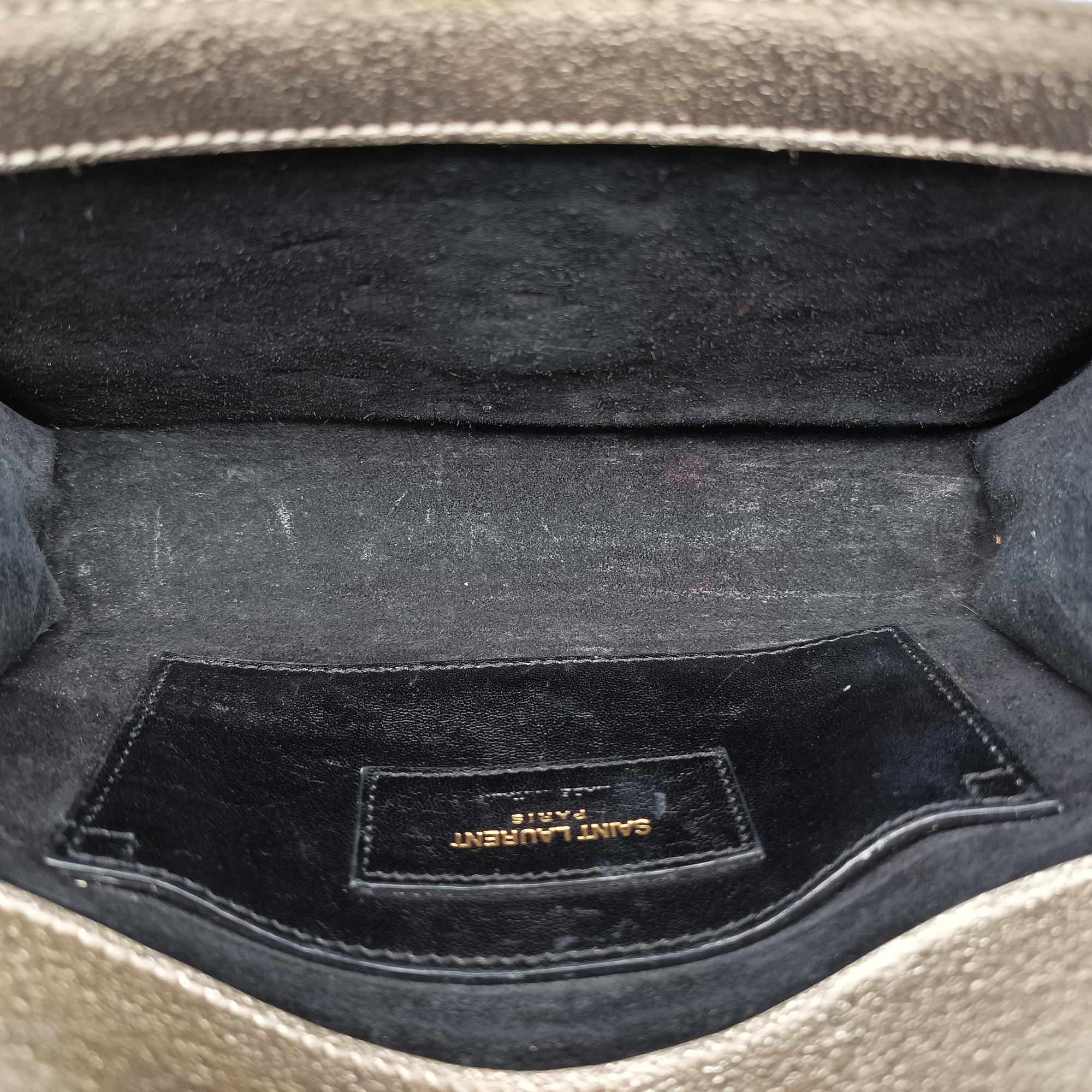Pre-owned Yves Saint Laurent KATE Golden Leather 354121 shoulderbag | stylenewstar