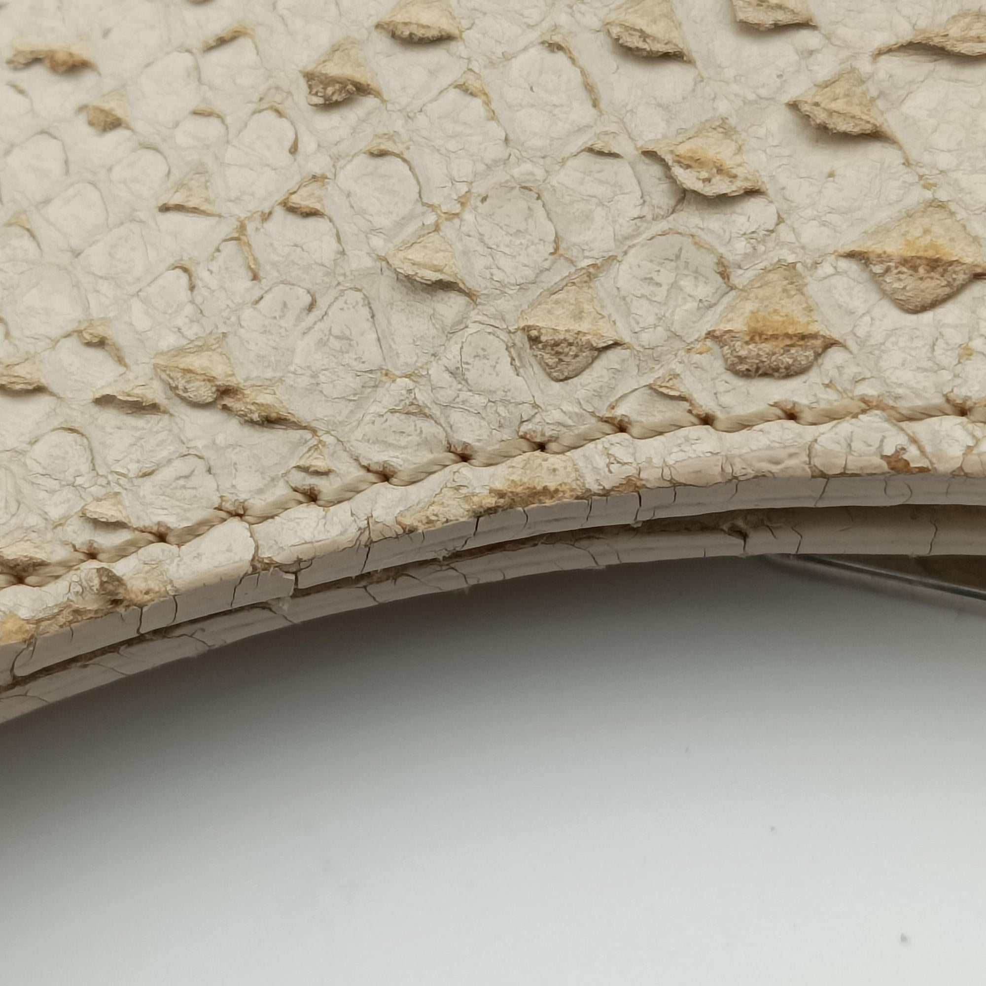 Pre-owned Christian Dior Street Chic Beige x White Canvas x Snake Leather  handbag | stylenewstar