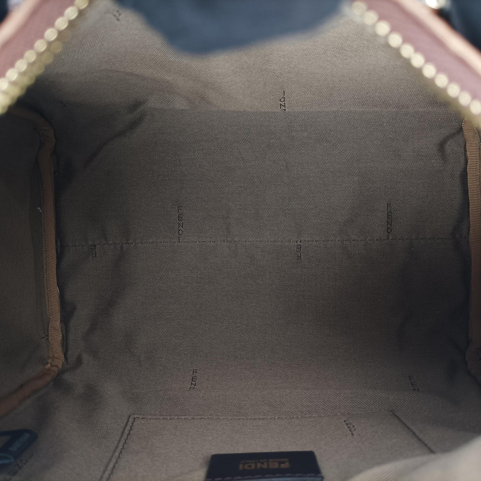 Pre-owned Fendi Zucchino Boston Brown×Black PVC Coated Canvas×Patent 8BL068 handbag | stylenewstar