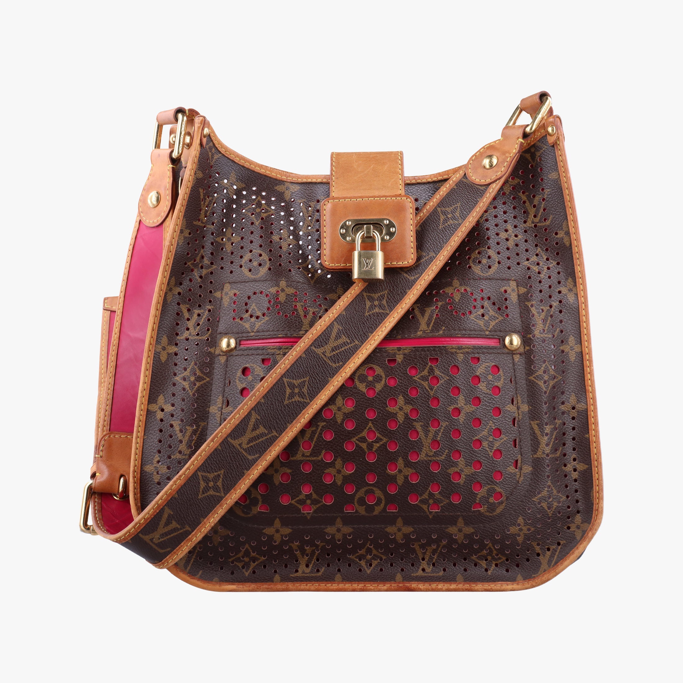 Pre-owned Louis Vuitton Musette brown×FUCHSIA Monogram Perforated M95172 shoulderbag | stylenewstar