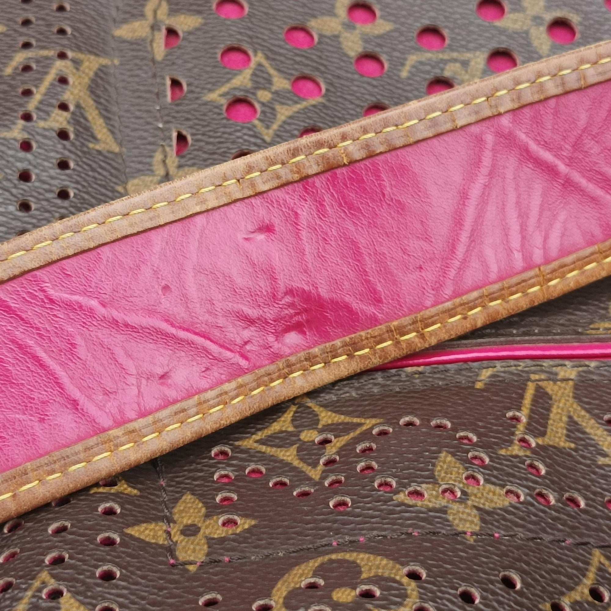 Pre-owned Louis Vuitton Musette brown×FUCHSIA Monogram Perforated M95172 shoulderbag | stylenewstar