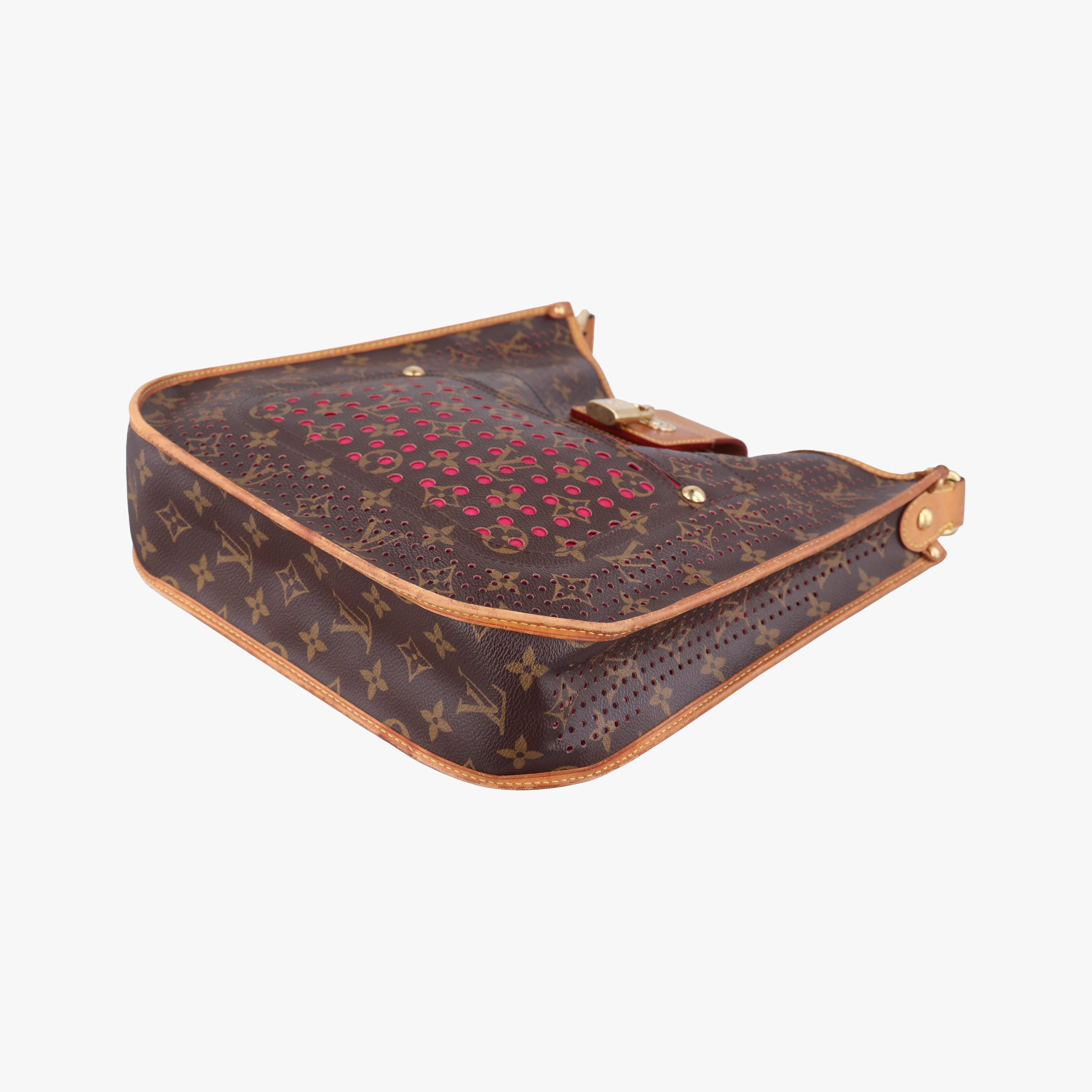 Pre-owned Louis Vuitton Musette brown×FUCHSIA Monogram Perforated M95172 shoulderbag | stylenewstar