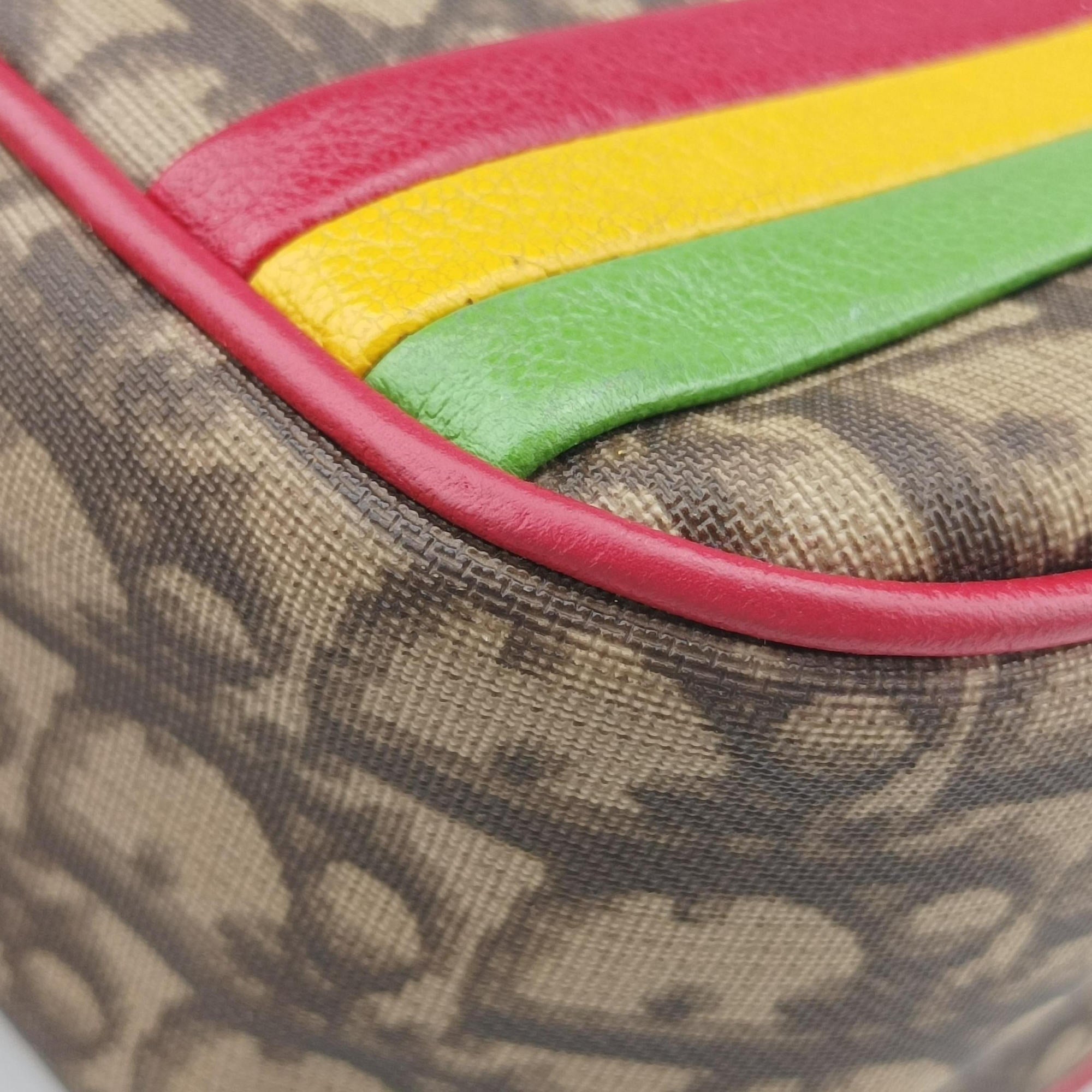 Pre-owned Christian Dior Rasta Trotter Messenger beige×Multicolour PVC coated canvas x leather  shoulderbag | stylenewstar