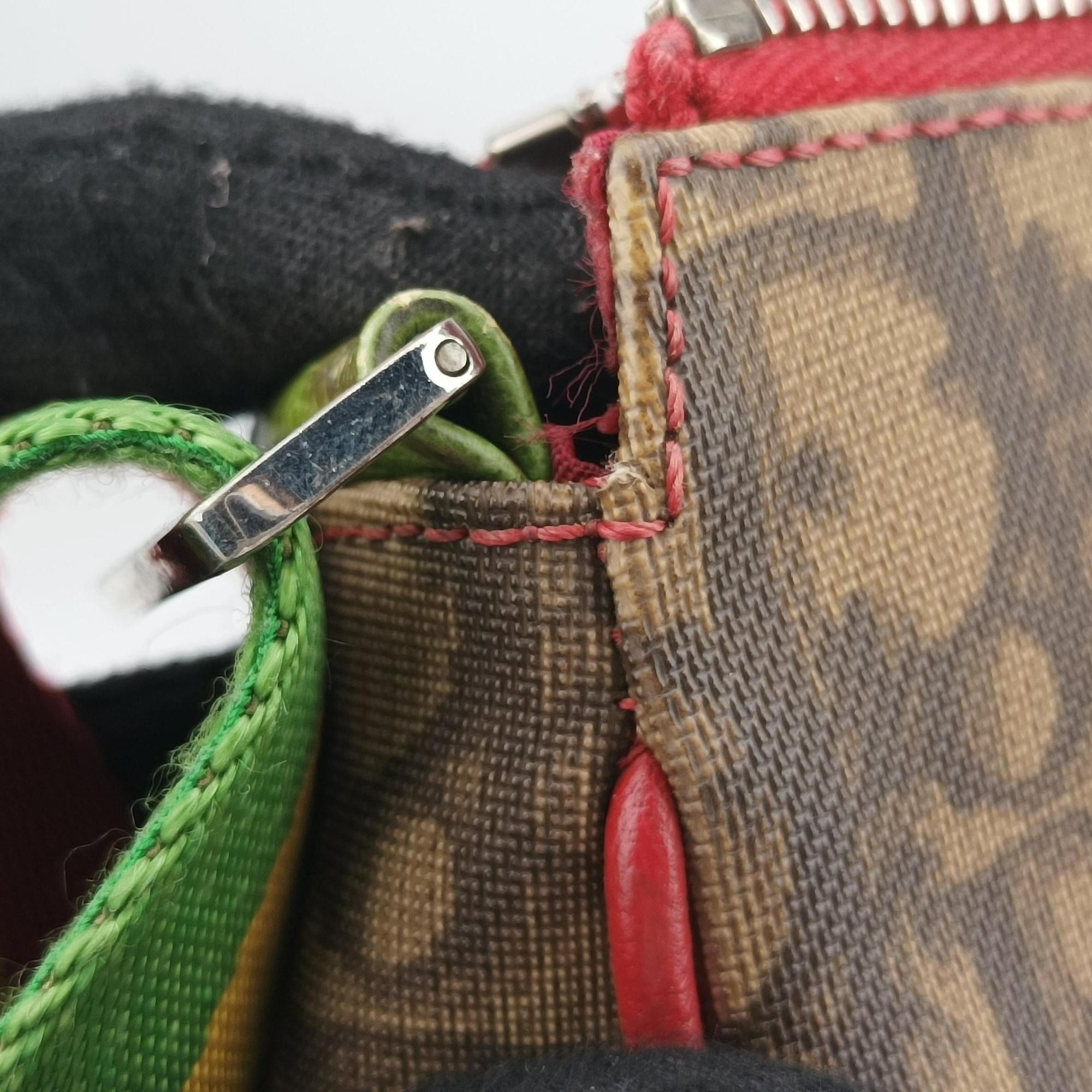 Pre-owned Christian Dior Rasta Trotter Messenger beige×Multicolour PVC coated canvas x leather  shoulderbag | stylenewstar