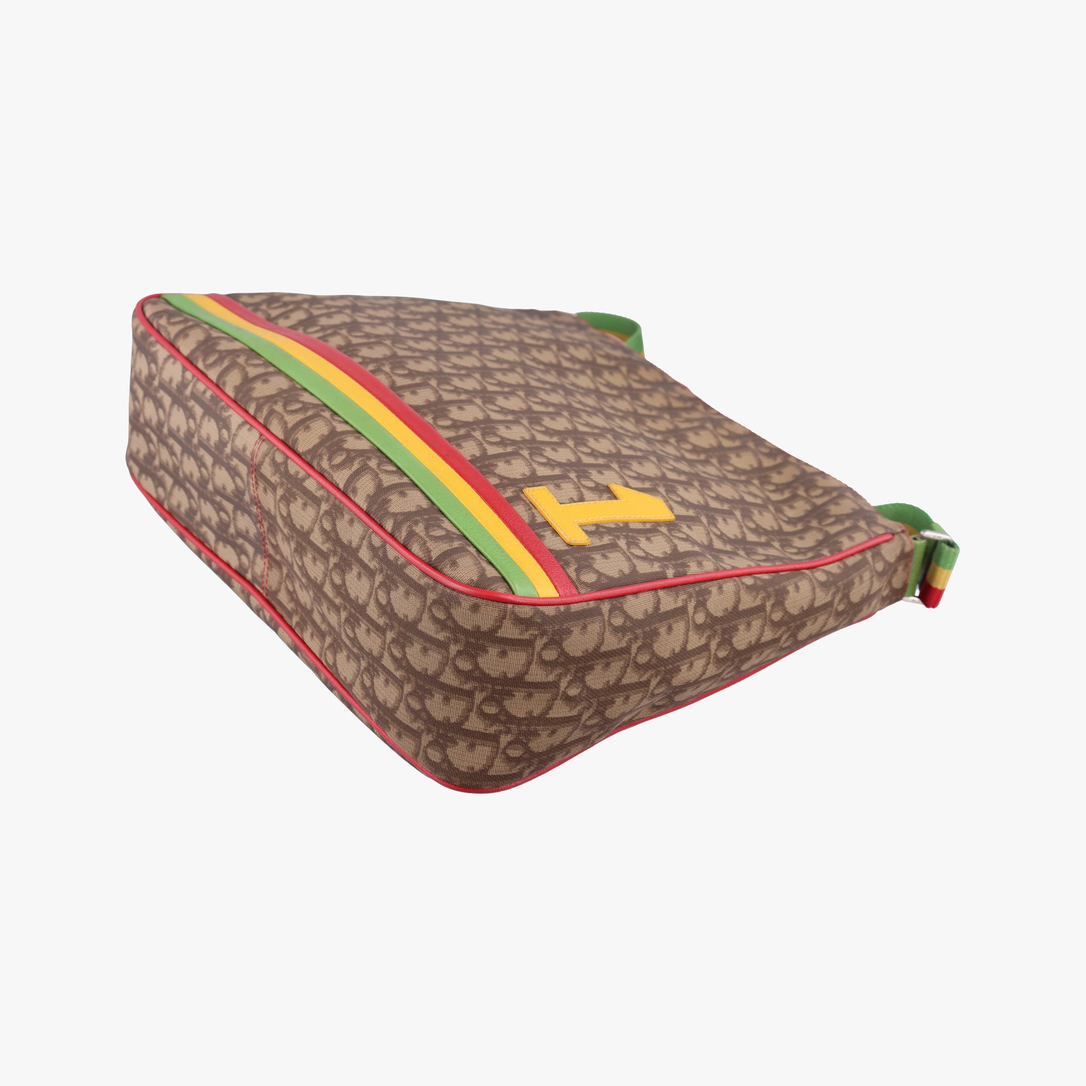 Pre-owned Christian Dior Rasta Trotter Messenger beige×Multicolour PVC coated canvas x leather  shoulderbag | stylenewstar