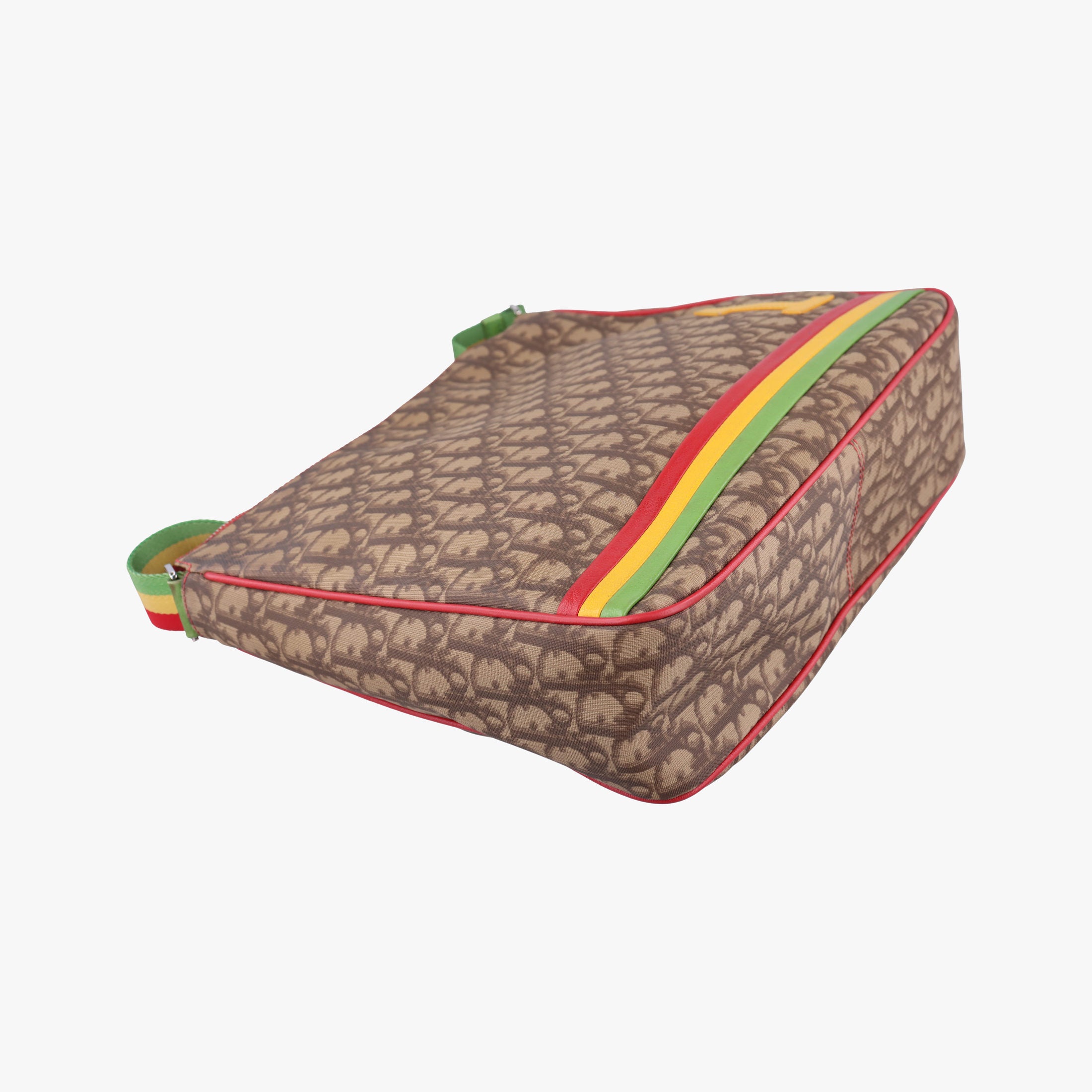 Pre-owned Christian Dior Rasta Trotter Messenger beige×Multicolour PVC coated canvas x leather  shoulderbag | stylenewstar