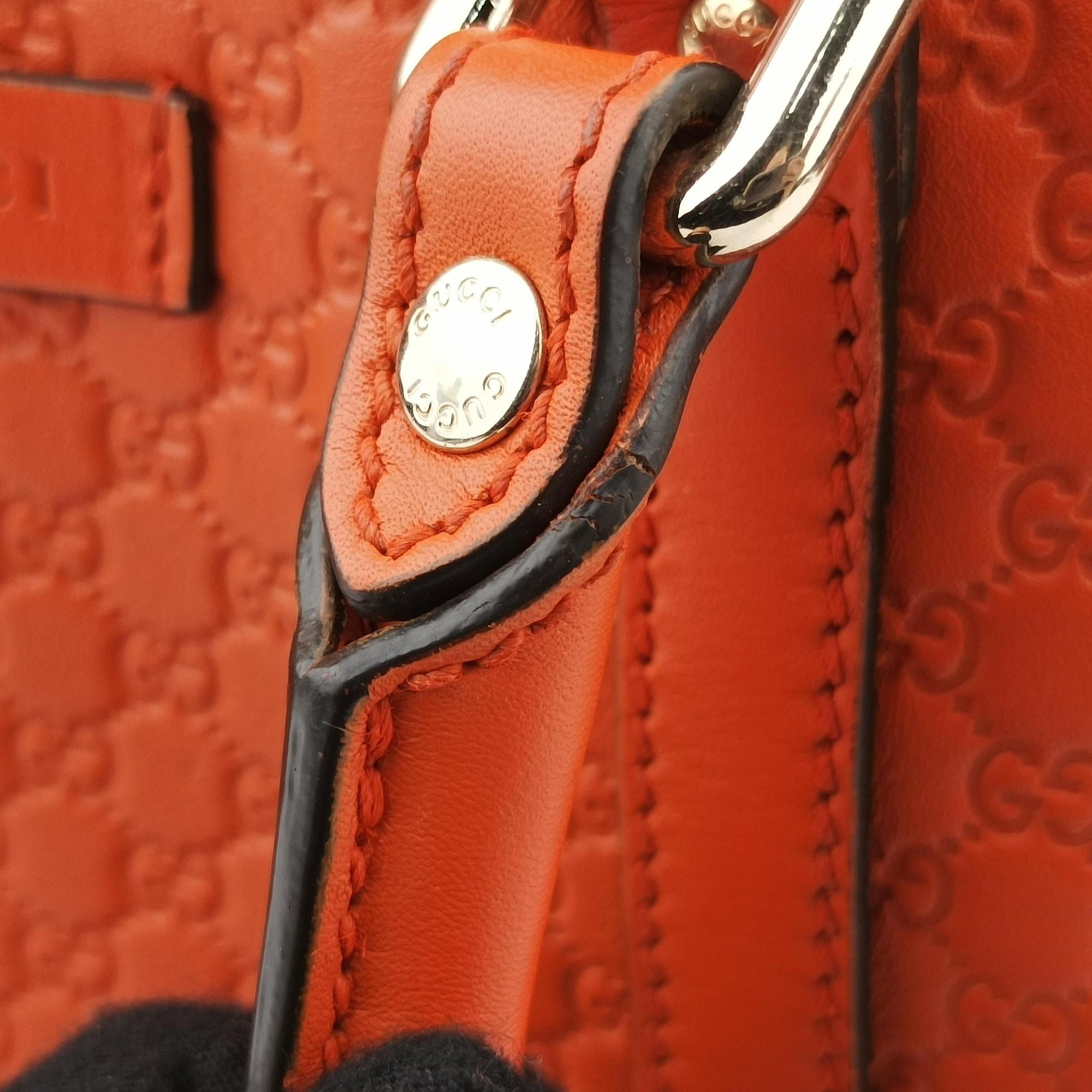Pre-owned Gucci Microguccissima Orange Leather 449654 shoulderbag | stylenewstar