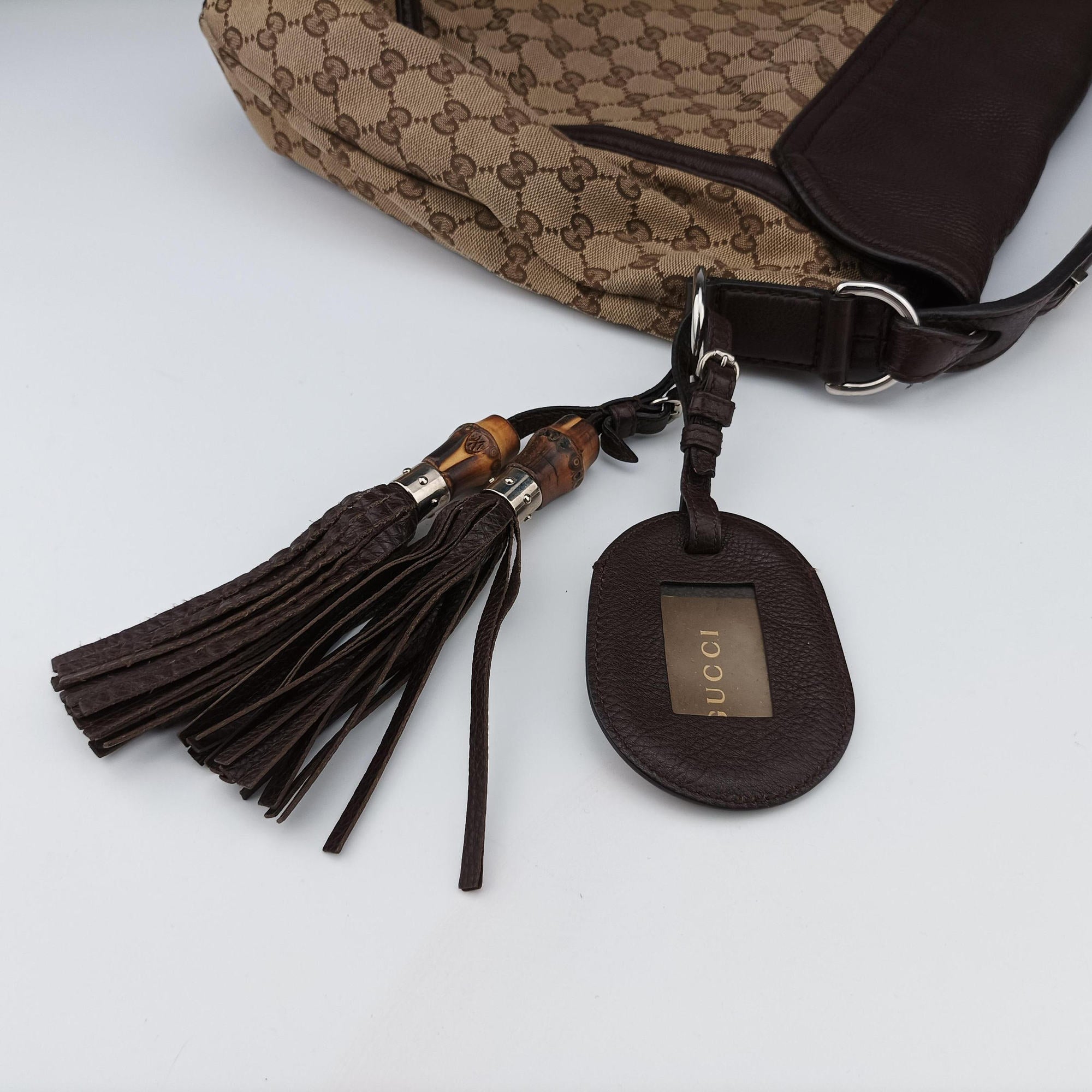 Vintage Gucci Guccissima Techno Horsebit Brown x Burgundy canvas×leather 240236 shoulderbag | stylenewstar