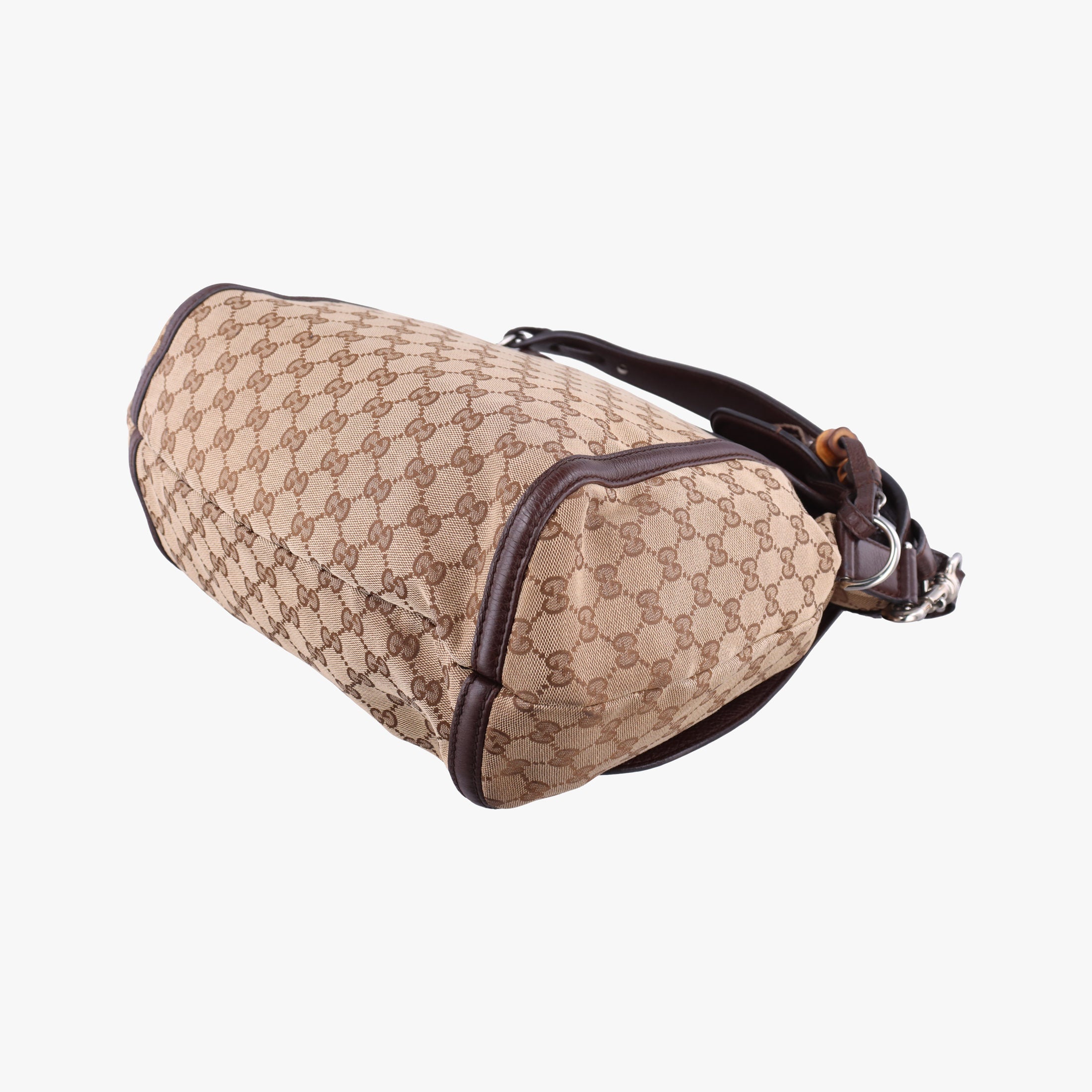 Vintage Gucci Guccissima Techno Horsebit Brown x Burgundy canvas×leather 240236 shoulderbag | stylenewstar