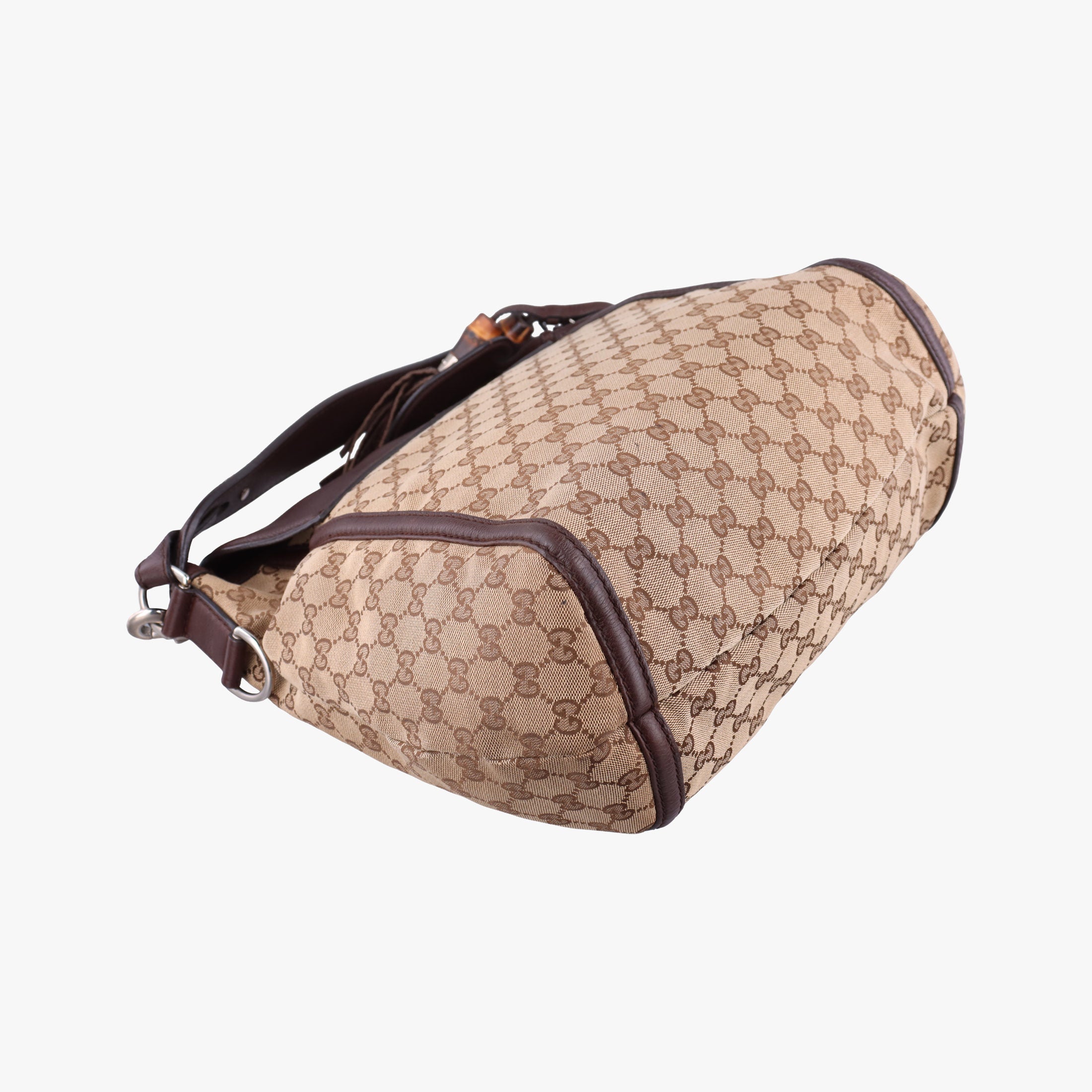Vintage Gucci Guccissima Techno Horsebit Brown x Burgundy canvas×leather 240236 shoulderbag | stylenewstar