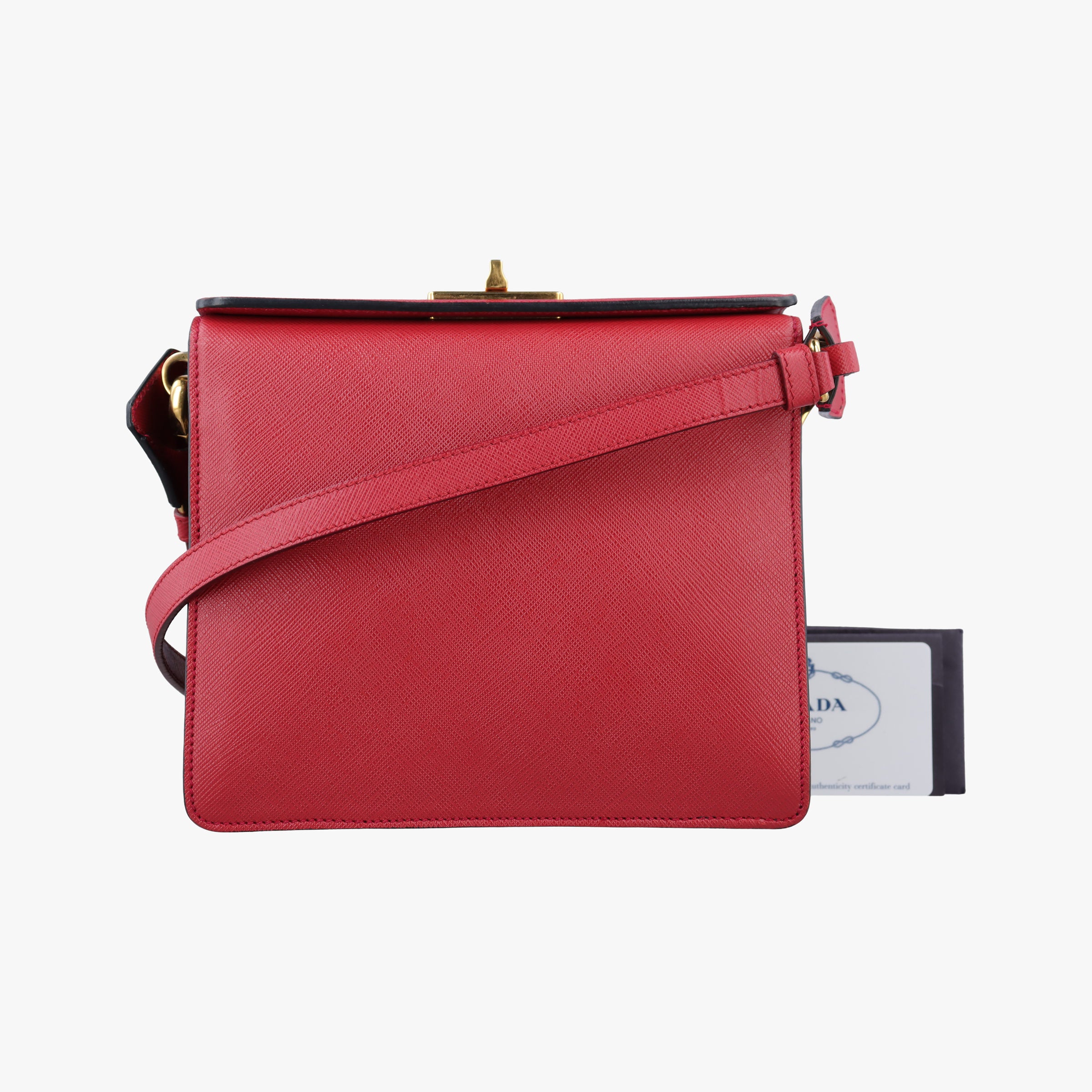 Pre-owned Prada Bicolor Box RedxBlack Saffiano Leather B5043C shoulderbag | stylenewstar