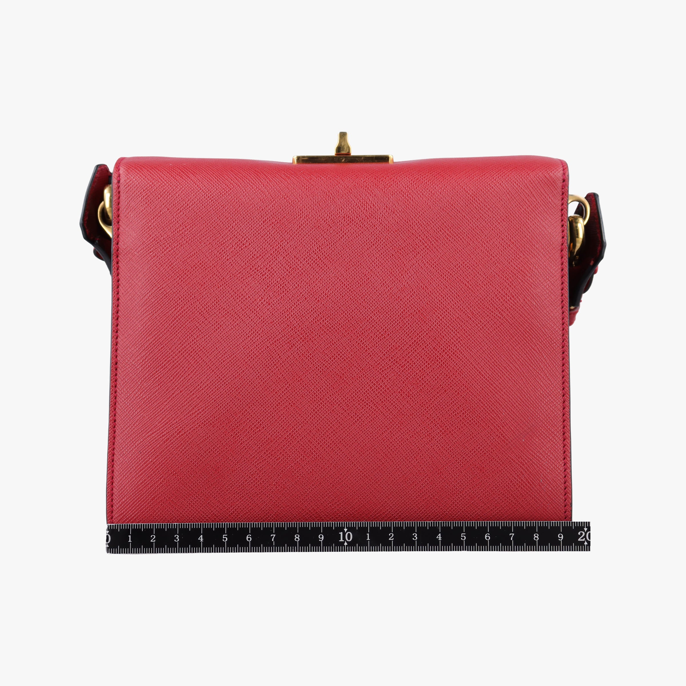 Pre-owned Prada Bicolor Box RedxBlack Saffiano Leather B5043C shoulderbag | stylenewstar