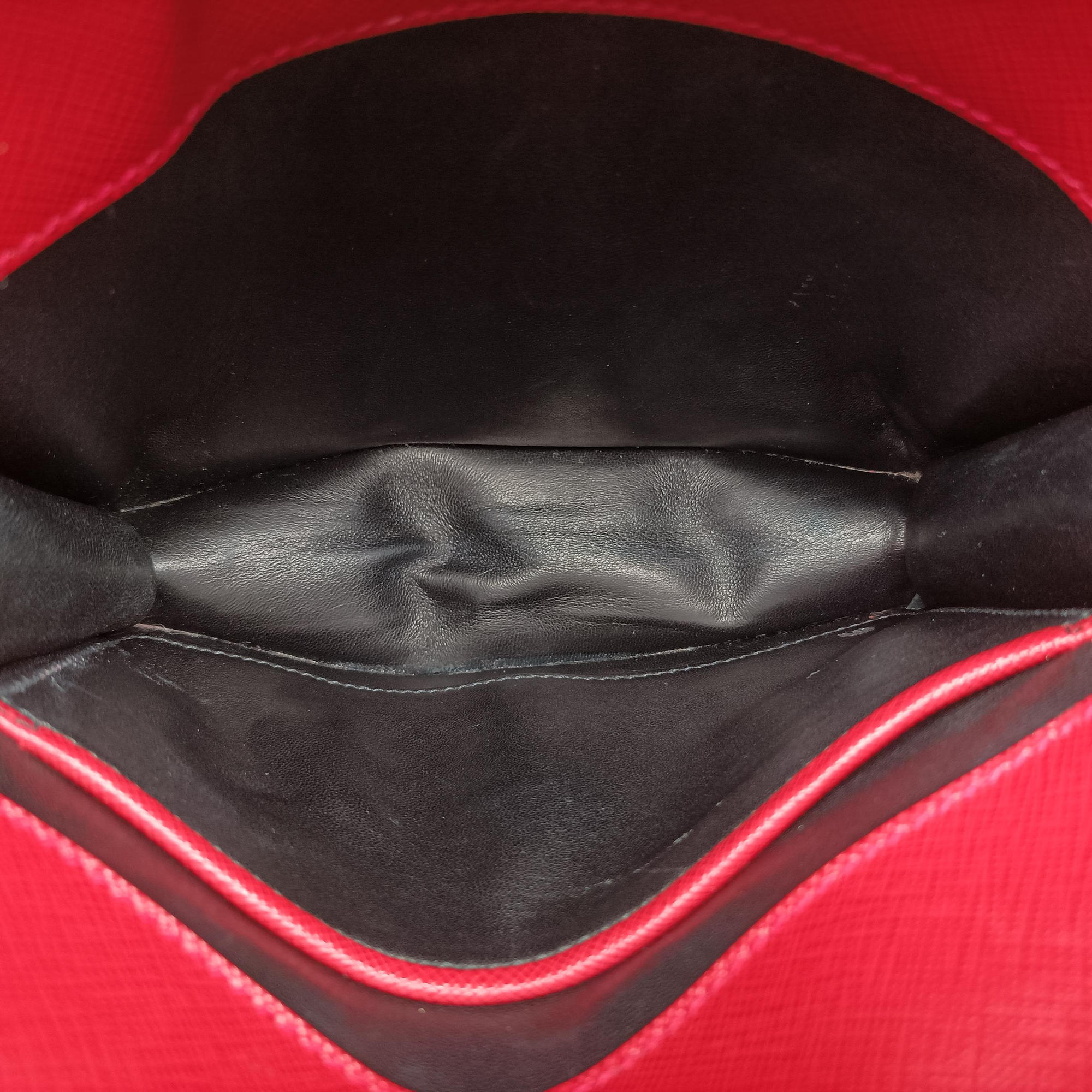 Pre-owned Prada Bicolor Box RedxBlack Saffiano Leather B5043C shoulderbag | stylenewstar