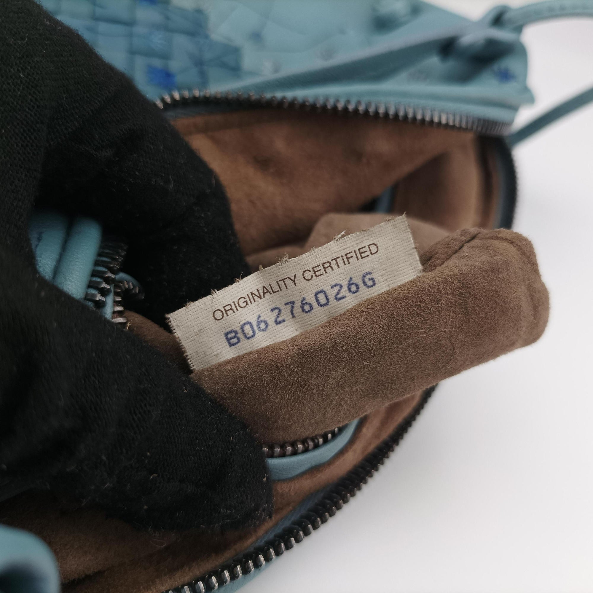 Secondhand Bottega Veneta Intrecciato Floral Nodini Blue lambskin  shoulderbag | stylenewstar