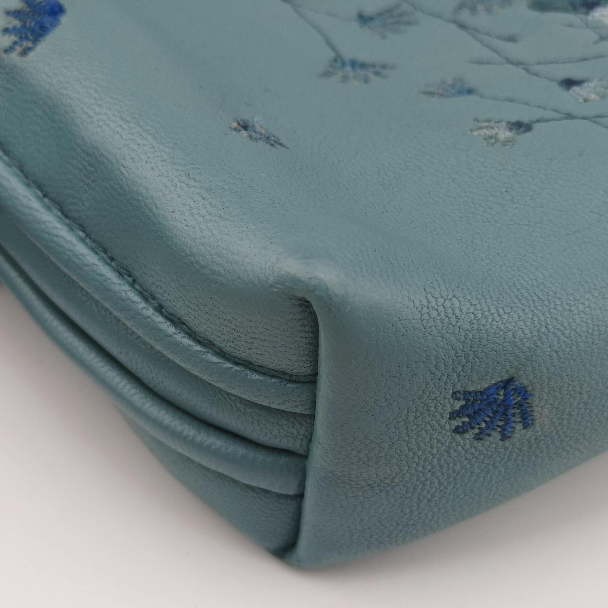 Secondhand Bottega Veneta Intrecciato Floral Nodini Blue lambskin  shoulderbag | stylenewstar