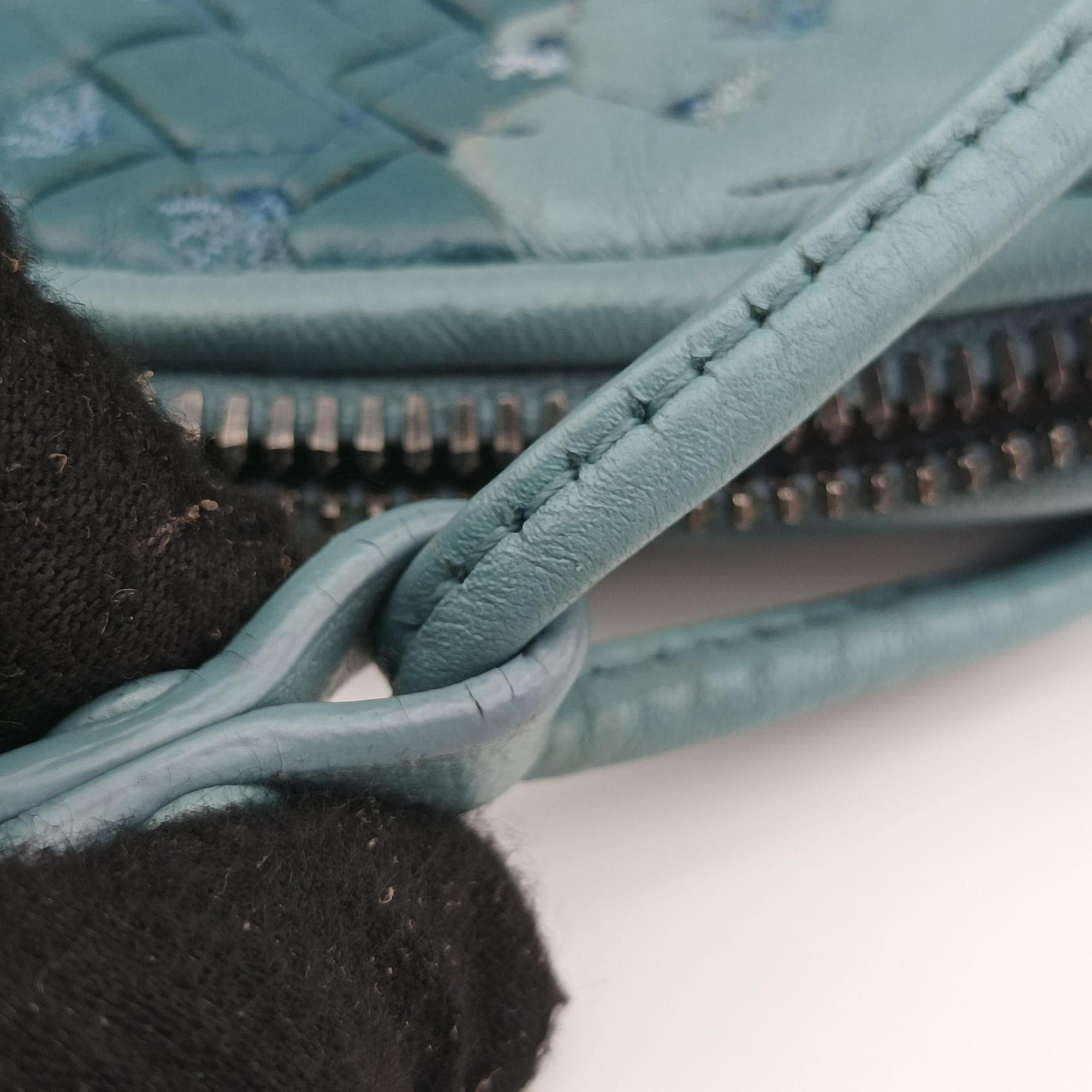 Secondhand Bottega Veneta Intrecciato Floral Nodini Blue lambskin  shoulderbag | stylenewstar