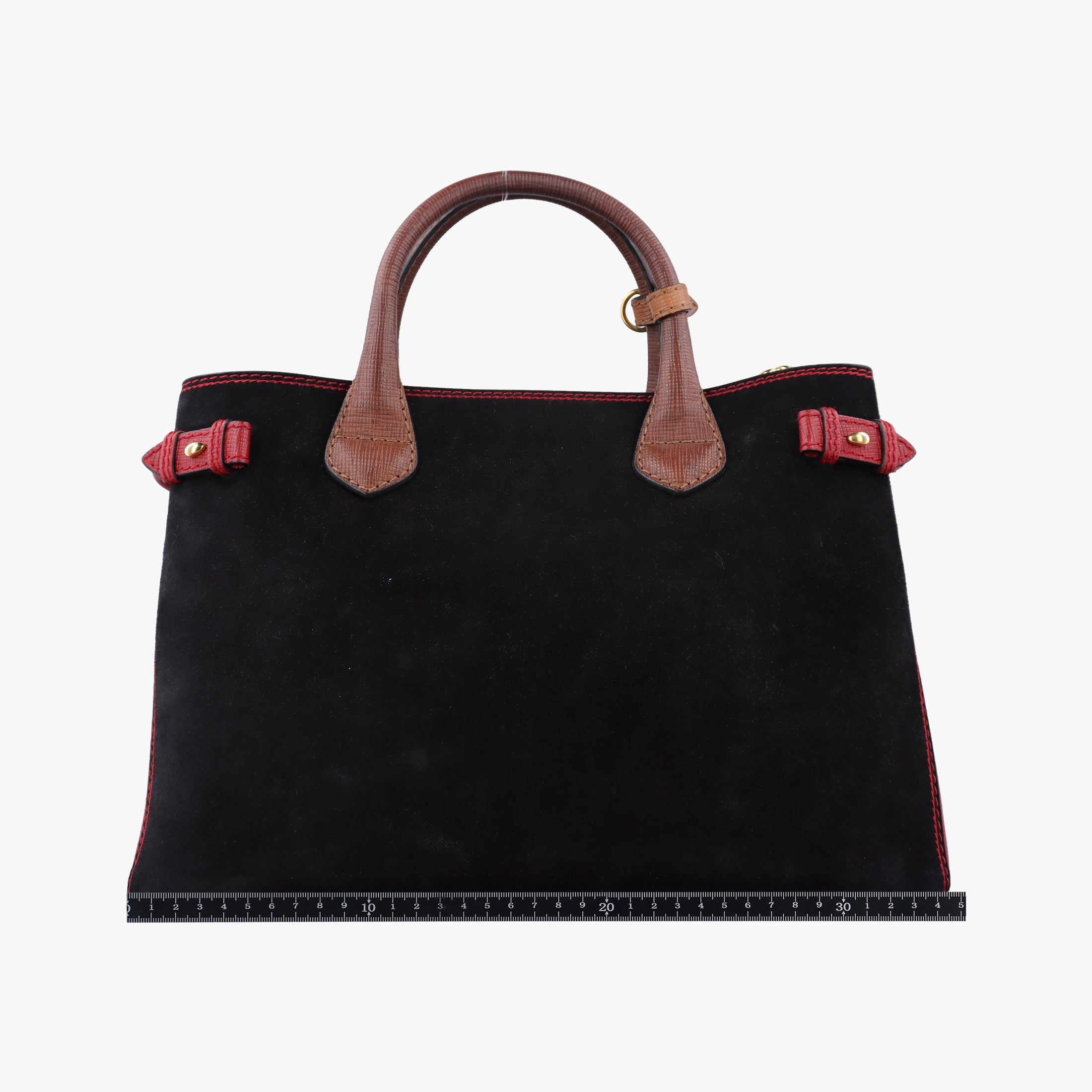 Secondhand Burberry Medium Banner Tote Beige x Red x Black Canvas x Leather x Suede  shoulderbag | stylenewstar