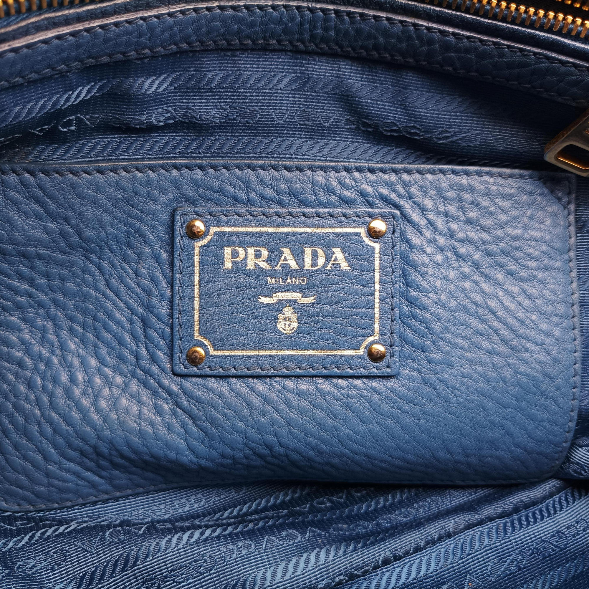 Pre-owned Prada Shopping Tote Blue Leather BN2579 shoulderbag | stylenewstar