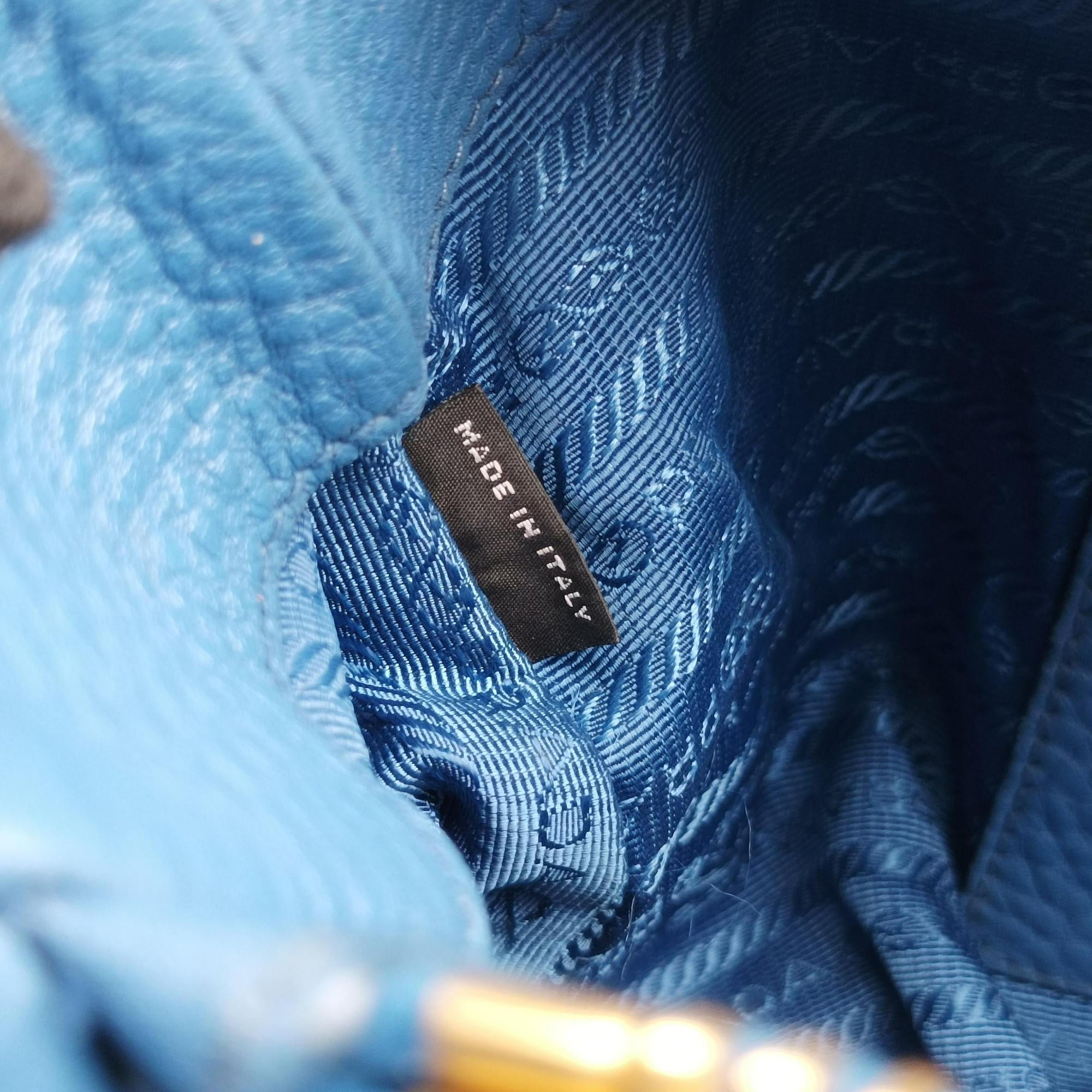 Pre-owned Prada Shopping Tote Blue Leather BN2579 shoulderbag | stylenewstar