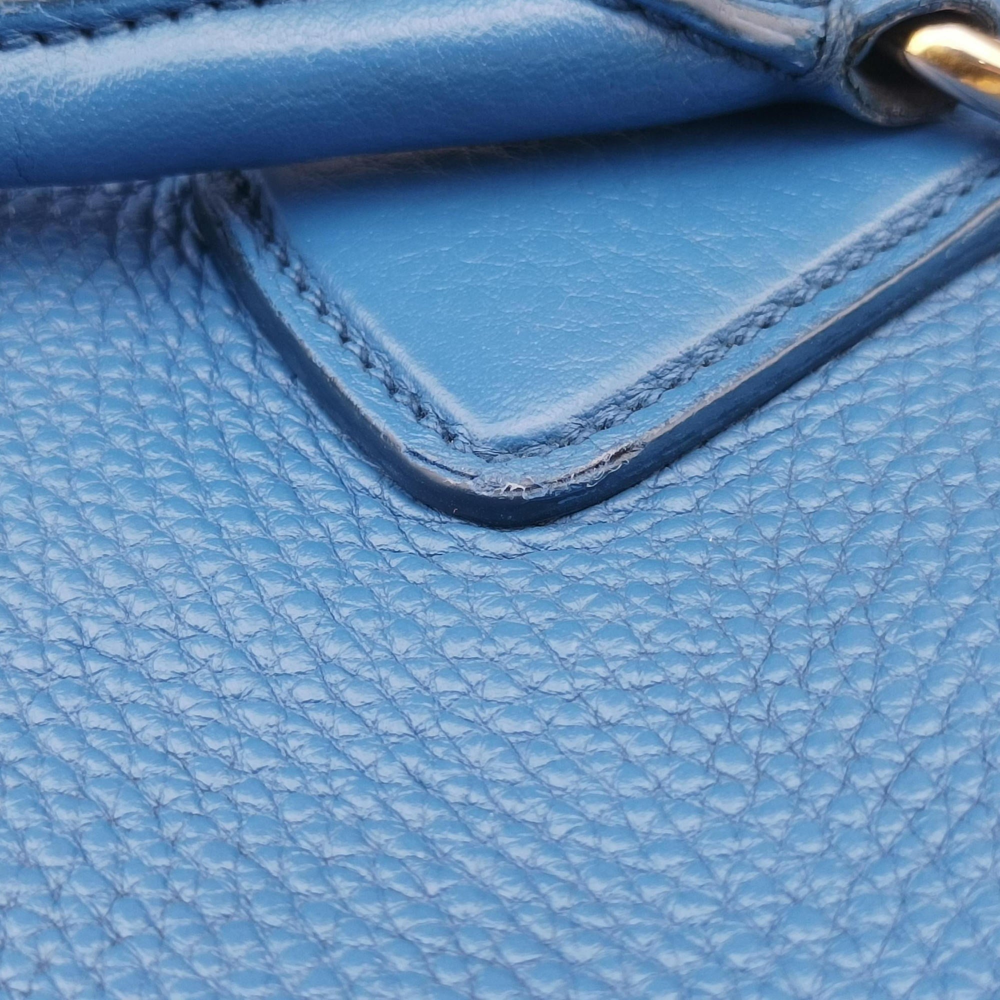 Pre-owned Prada Shopping Tote Blue Leather BN2579 shoulderbag | stylenewstar