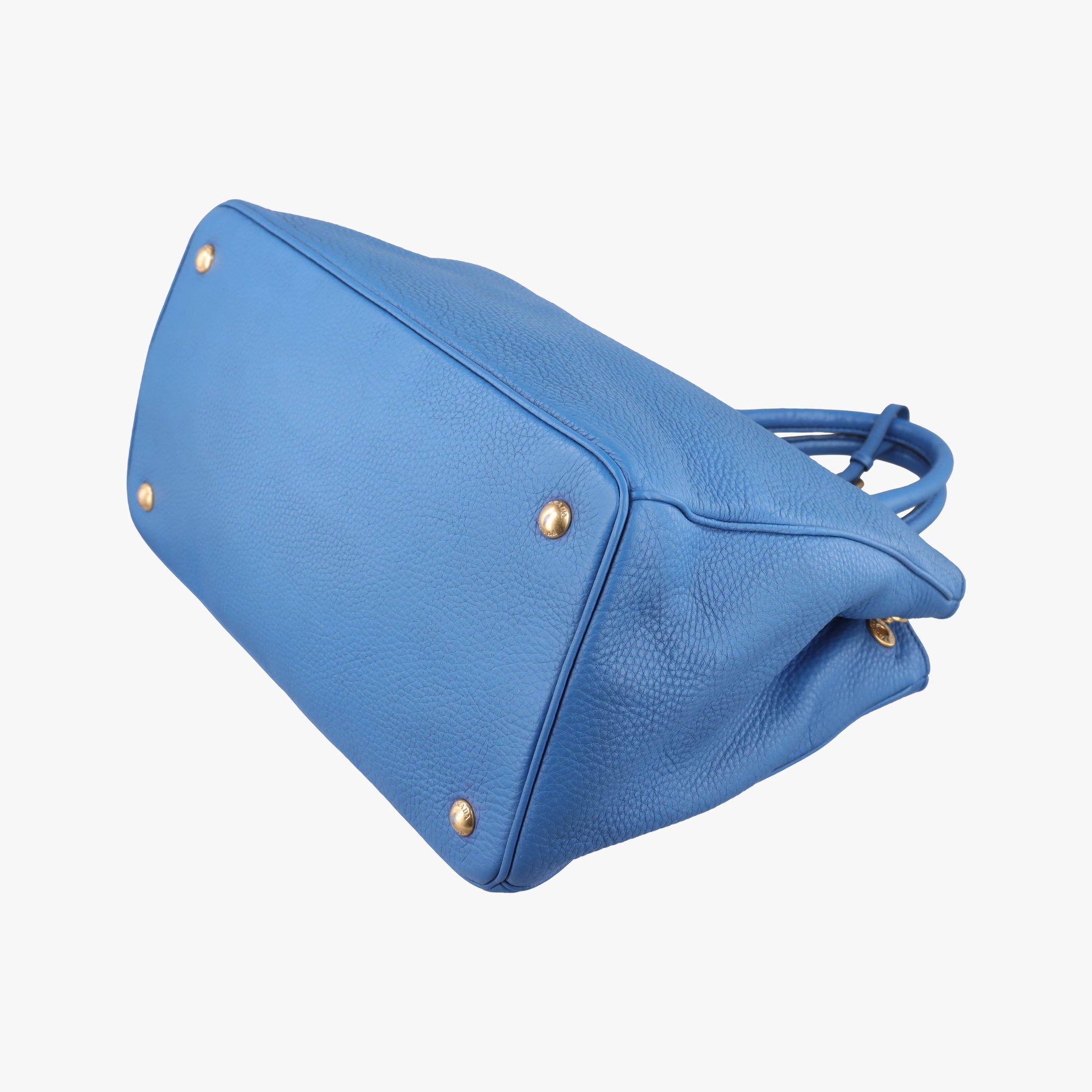 Pre-owned Prada Shopping Tote Blue Leather BN2579 shoulderbag | stylenewstar