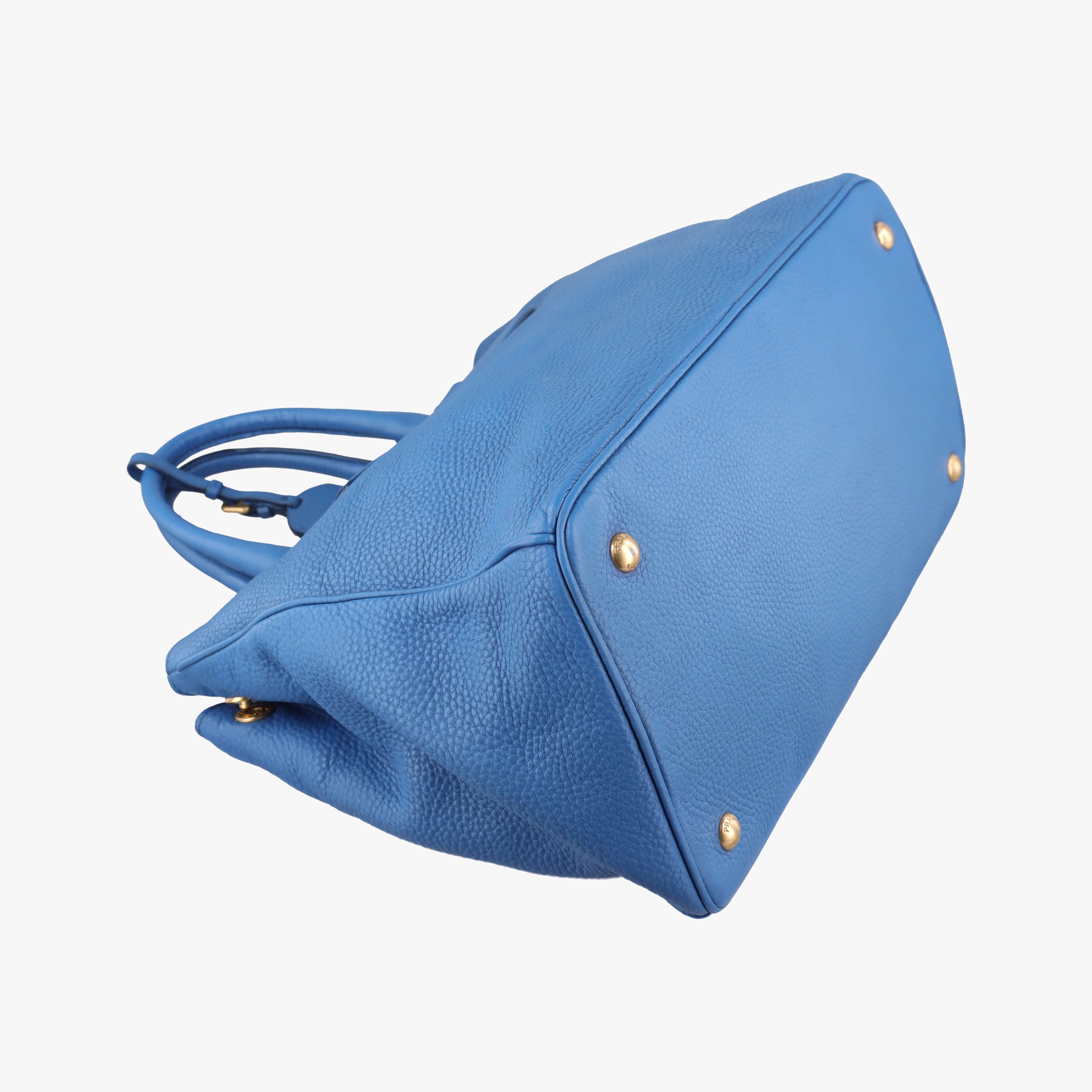Pre-owned Prada Shopping Tote Blue Leather BN2579 shoulderbag | stylenewstar