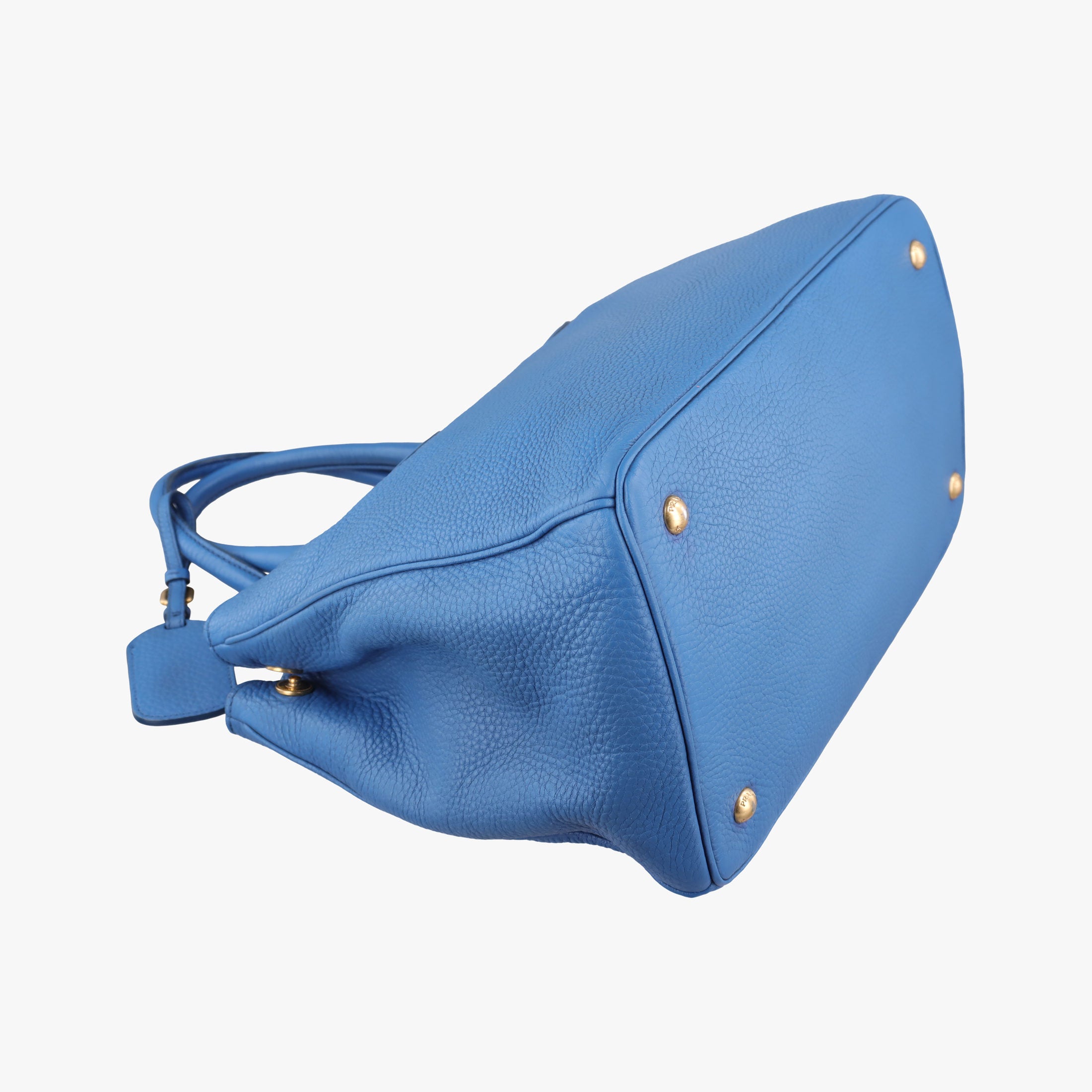 Pre-owned Prada Shopping Tote Blue Leather BN2579 shoulderbag | stylenewstar