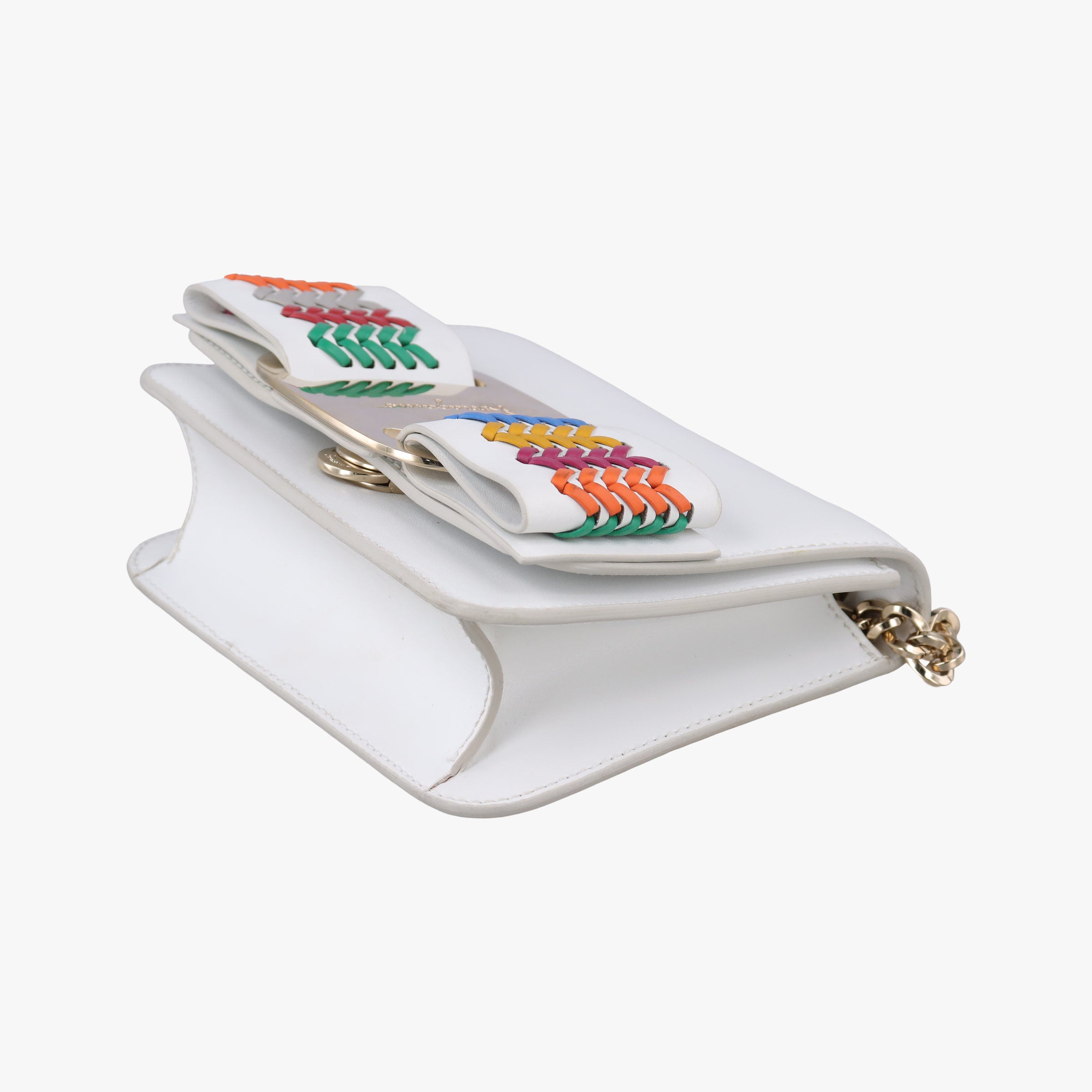 Pre-owned Ferragamo Viva White×multicolor Leather  shoulderbag | stylenewstar