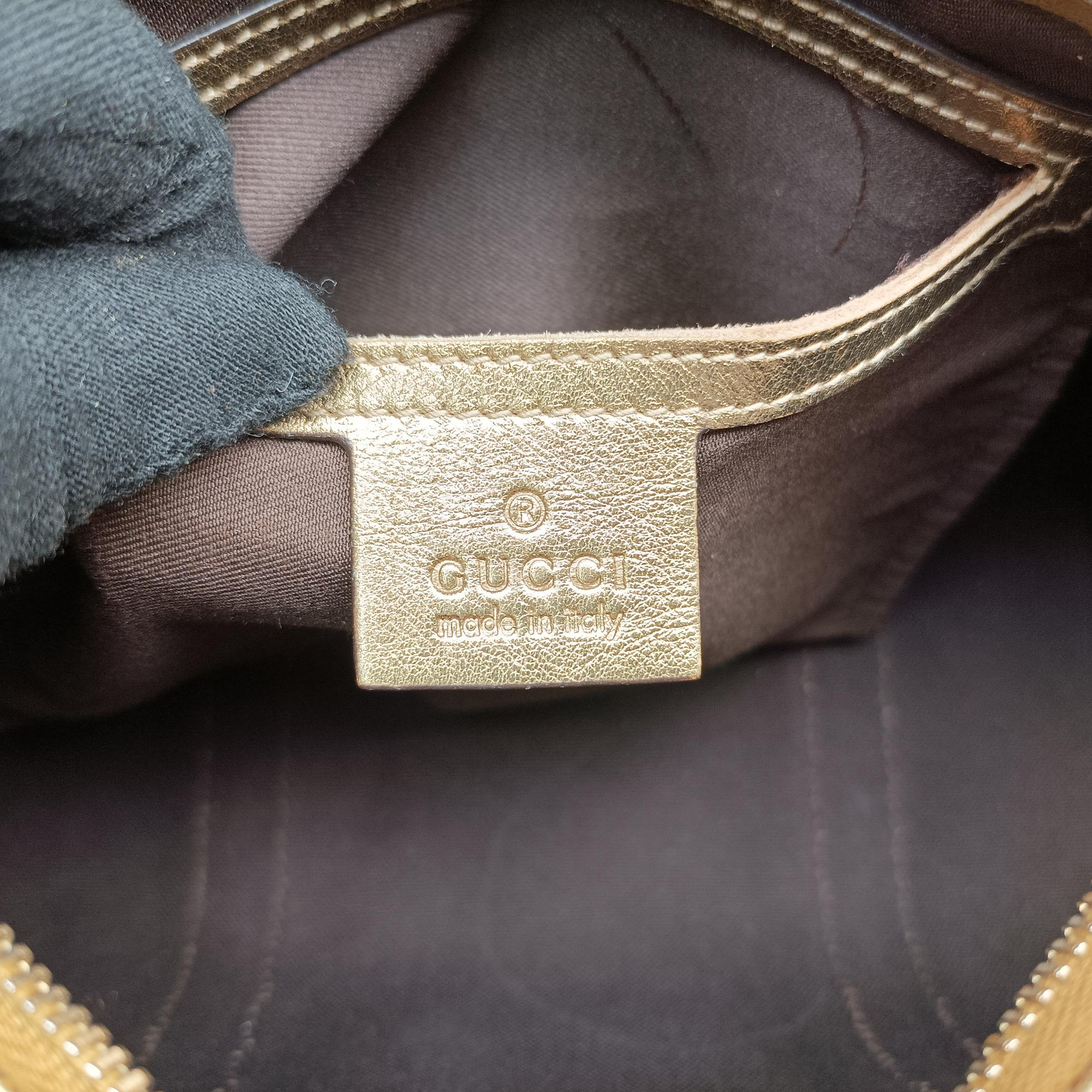 Pre-owned Gucci GG Plus GG Supreme Brown×golden PVC coated canvas×leather 193604 handbag | stylenewstar