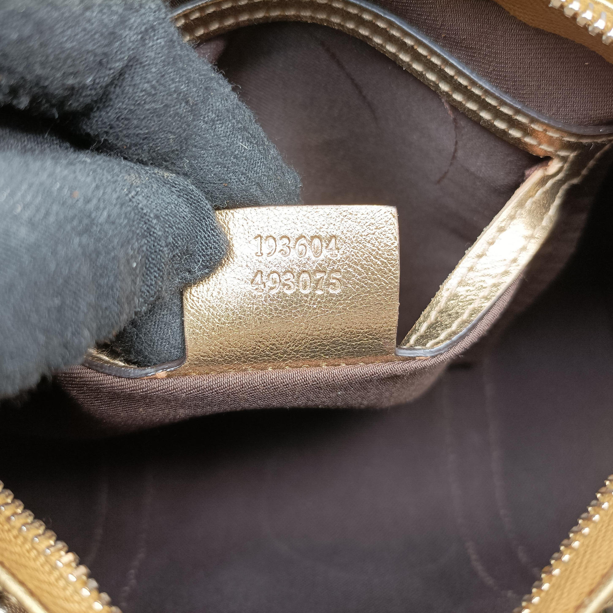 Pre-owned Gucci GG Plus GG Supreme Brown×golden PVC coated canvas×leather 193604 handbag | stylenewstar