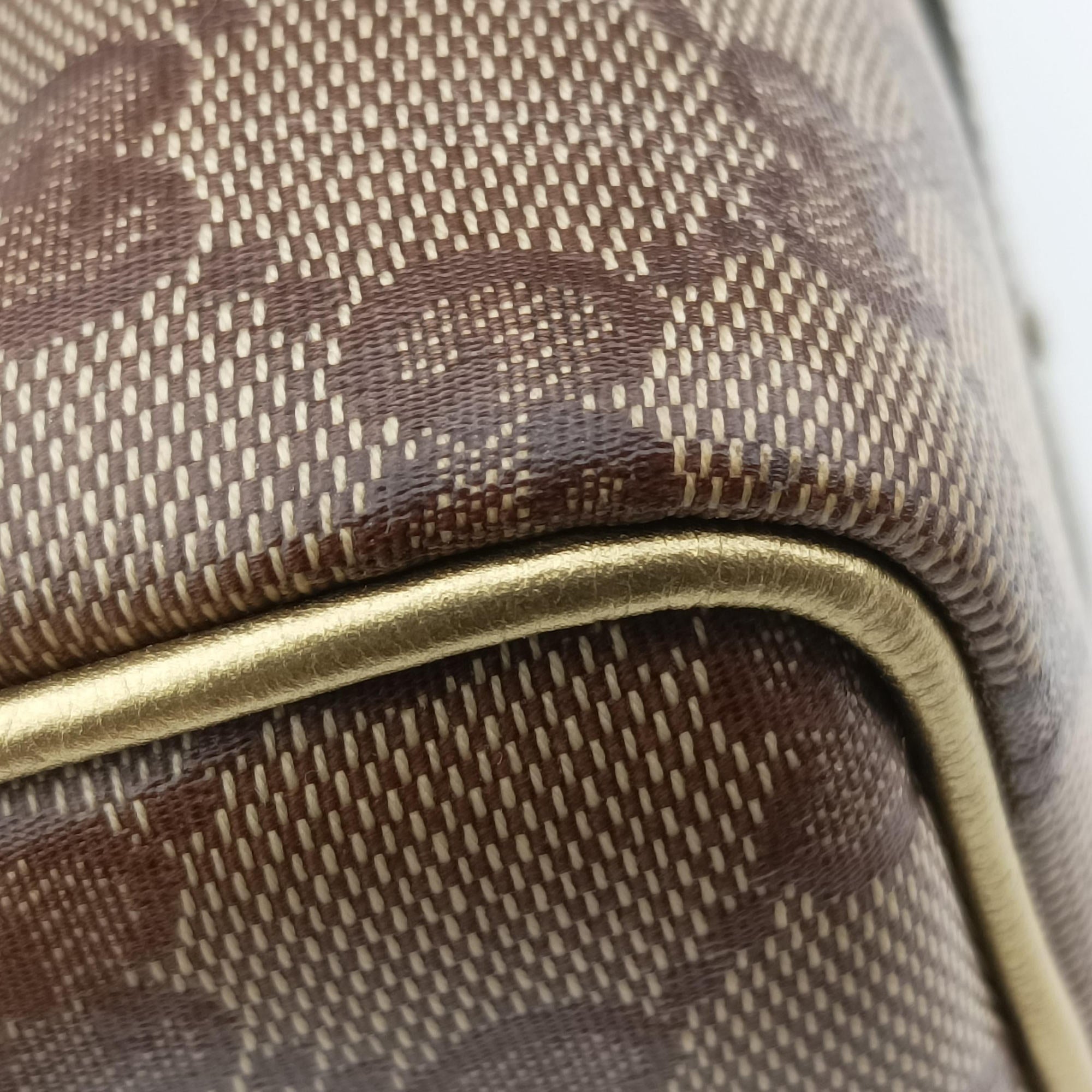 Pre-owned Gucci GG Plus GG Supreme Brown×golden PVC coated canvas×leather 193604 handbag | stylenewstar