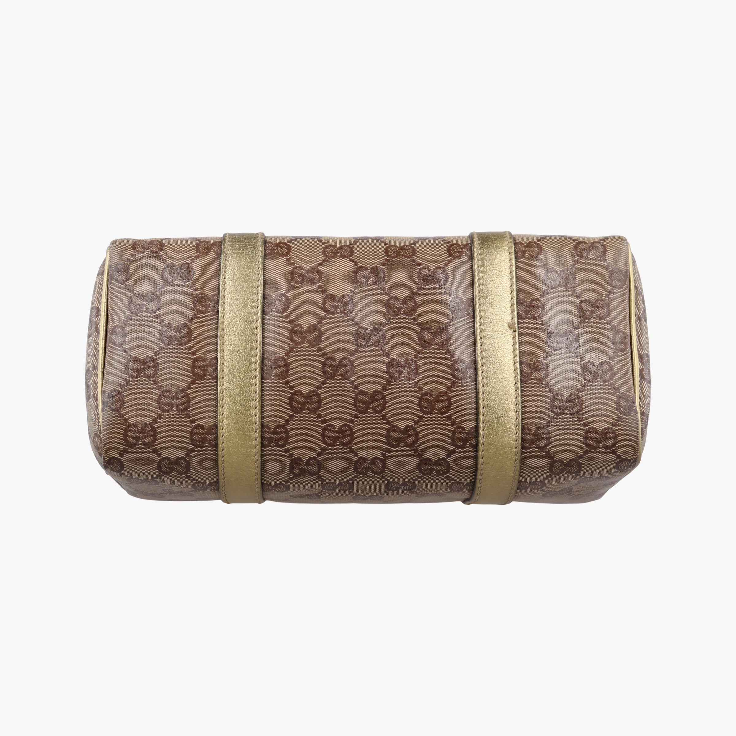 Pre-owned Gucci GG Plus GG Supreme Brown×golden PVC coated canvas×leather 193604 handbag | stylenewstar