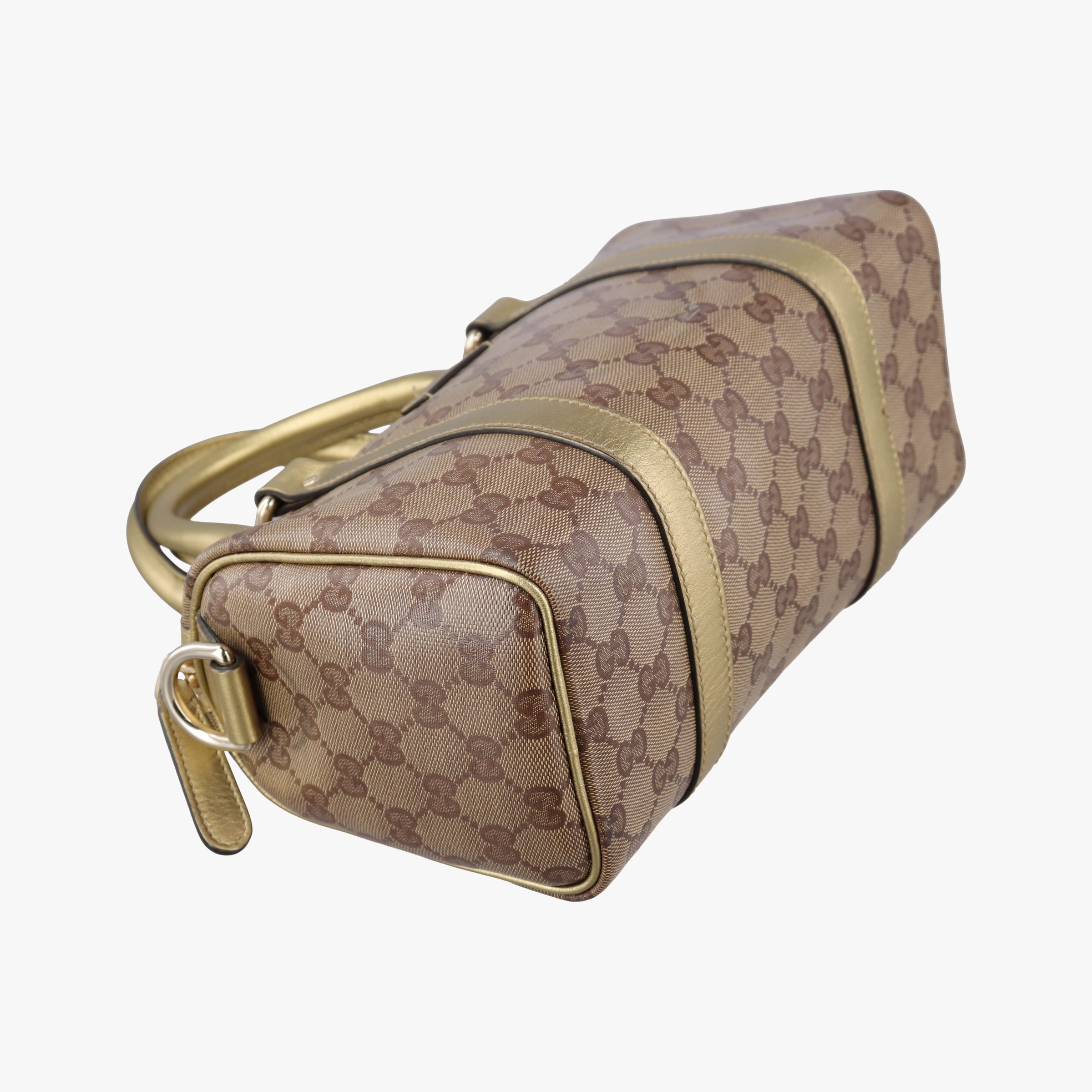 Pre-owned Gucci GG Plus GG Supreme Brown×golden PVC coated canvas×leather 193604 handbag | stylenewstar