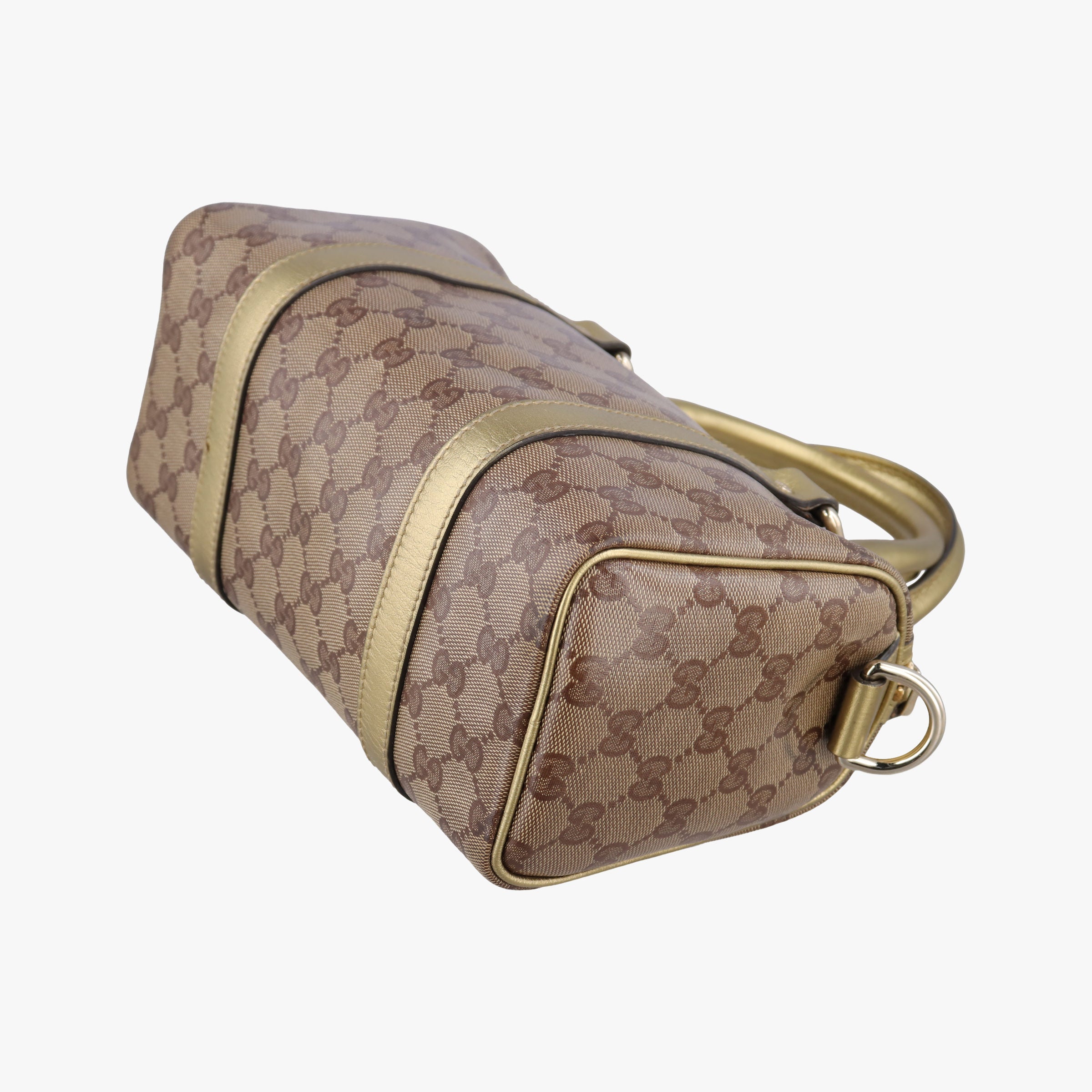 Pre-owned Gucci GG Plus GG Supreme Brown×golden PVC coated canvas×leather 193604 handbag | stylenewstar