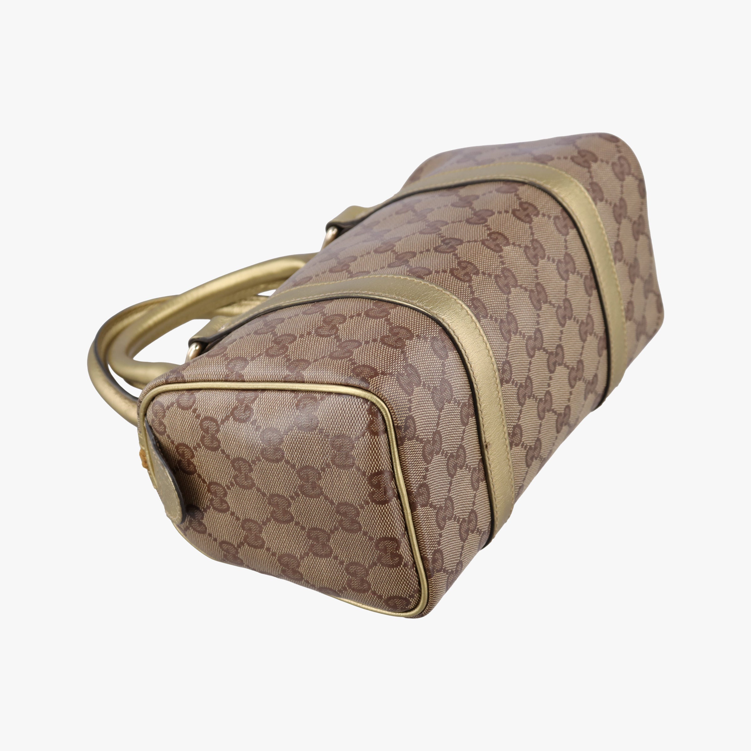 Pre-owned Gucci GG Plus GG Supreme Brown×golden PVC coated canvas×leather 193604 handbag | stylenewstar