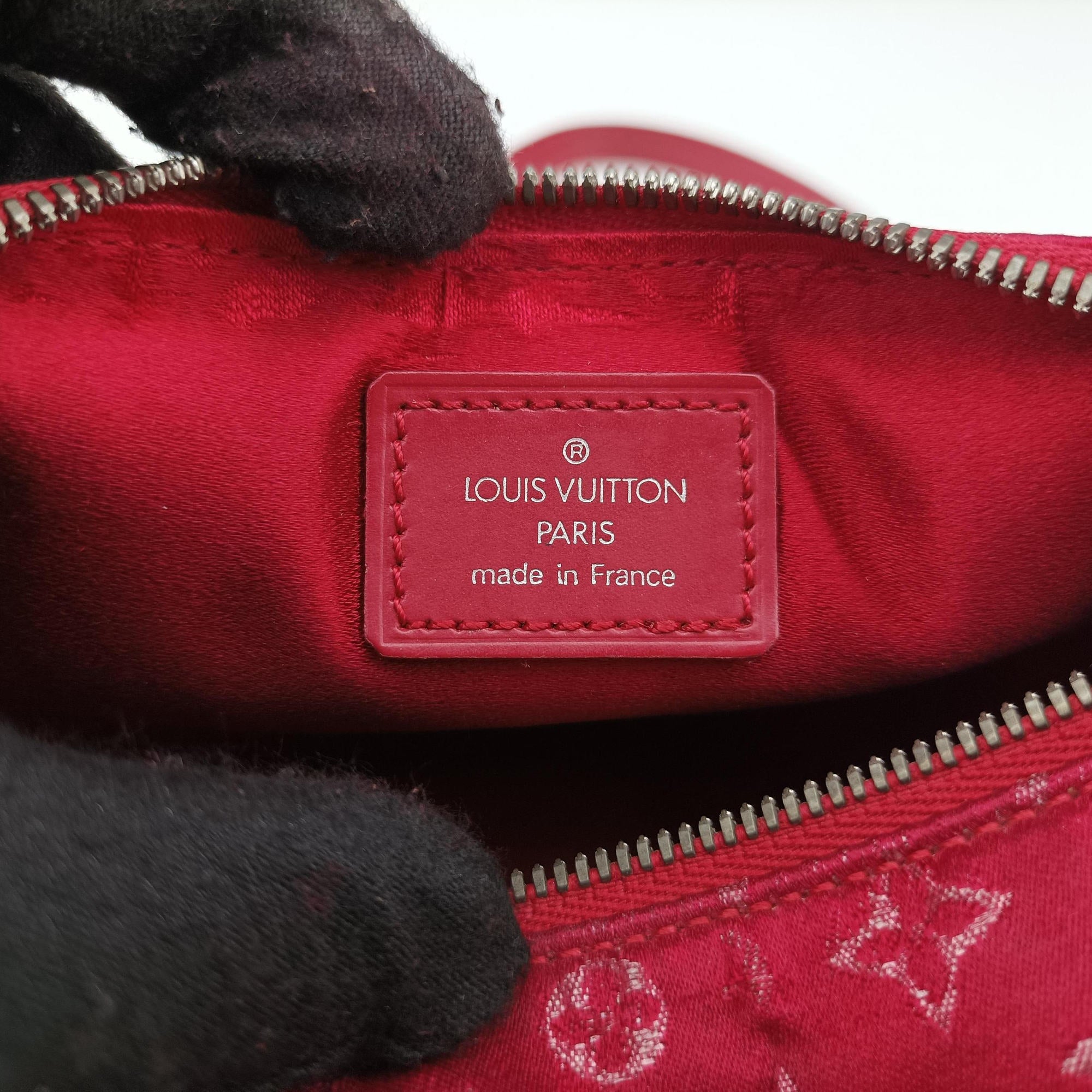 Secondhand Louis Vuitton Little Papillon Red Monogram Satin M92353 shoulderbag | stylenewstar
