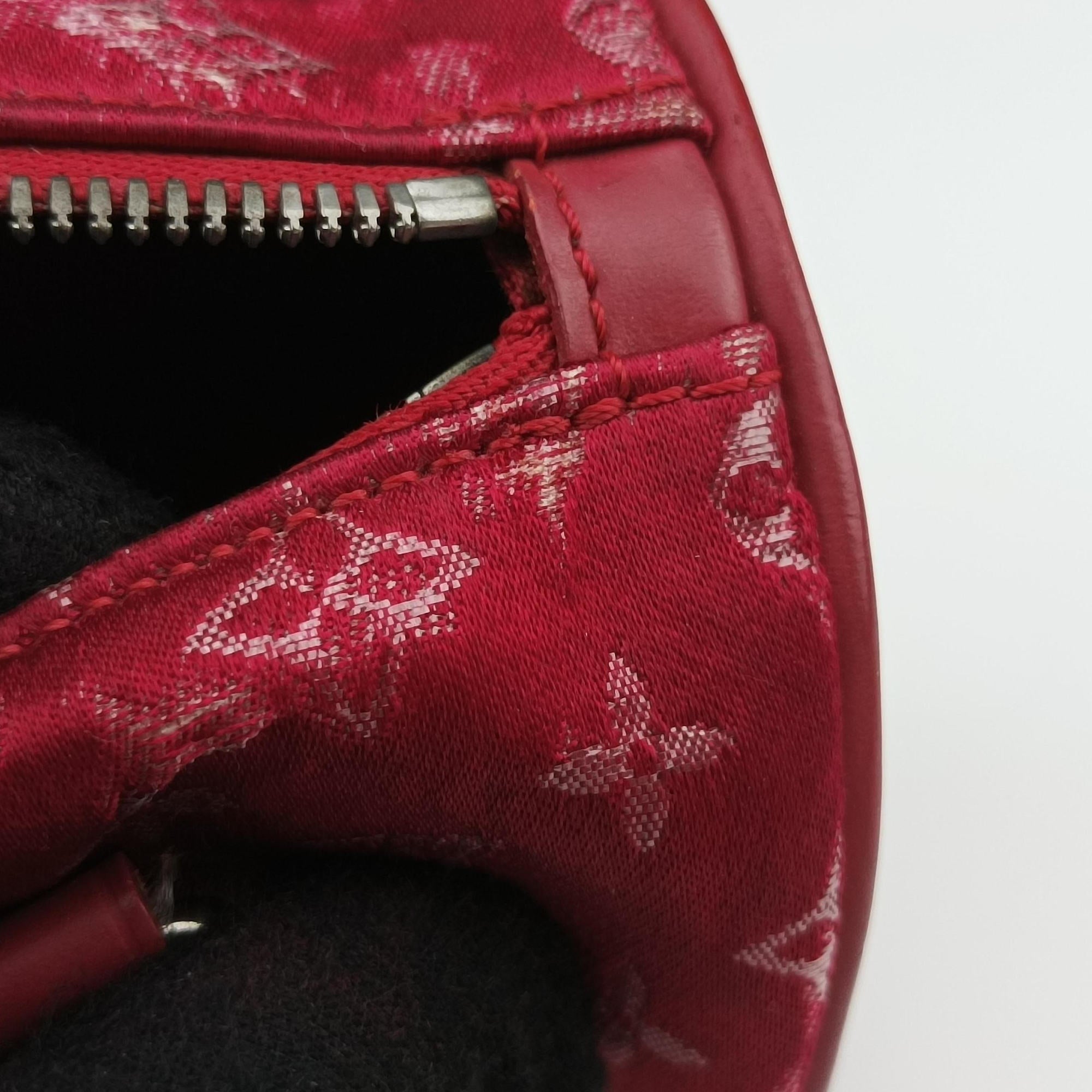 Secondhand Louis Vuitton Little Papillon Red Monogram Satin M92353 shoulderbag | stylenewstar