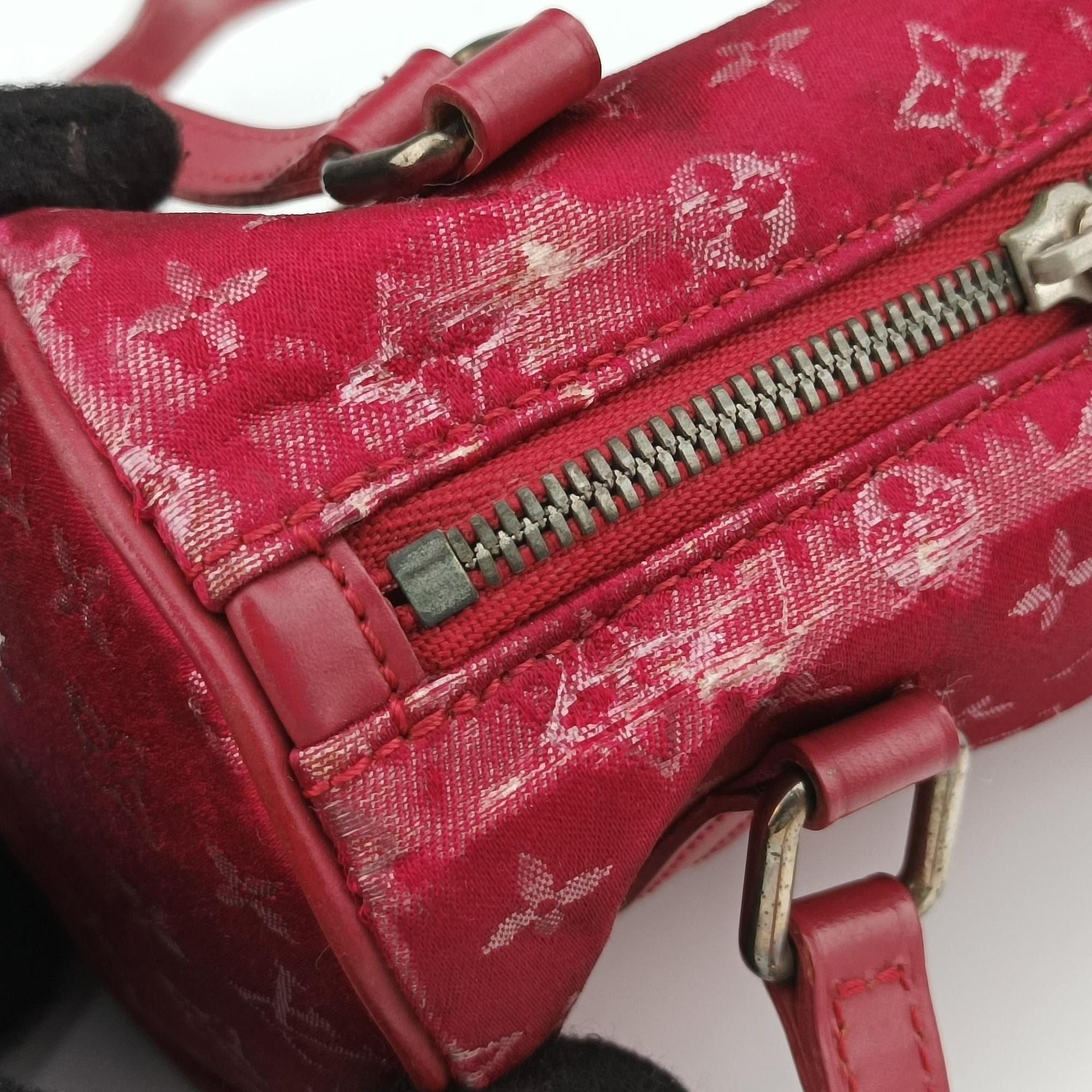 Secondhand Louis Vuitton Little Papillon Red Monogram Satin M92353 shoulderbag | stylenewstar