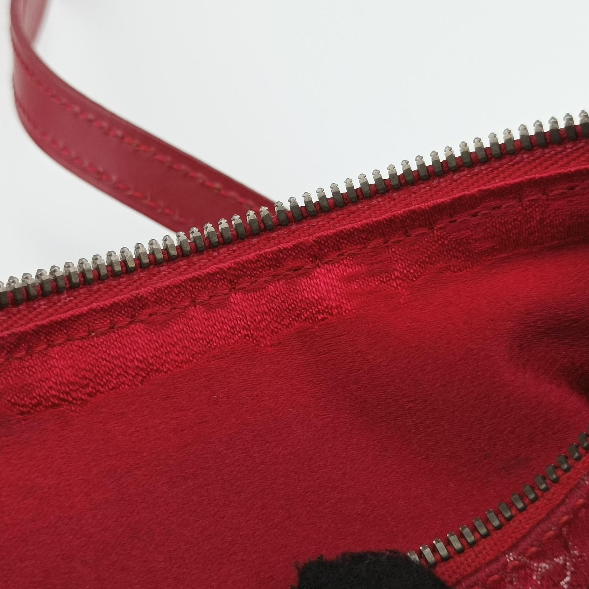 Secondhand Louis Vuitton Little Papillon Red Monogram Satin M92353 shoulderbag | stylenewstar