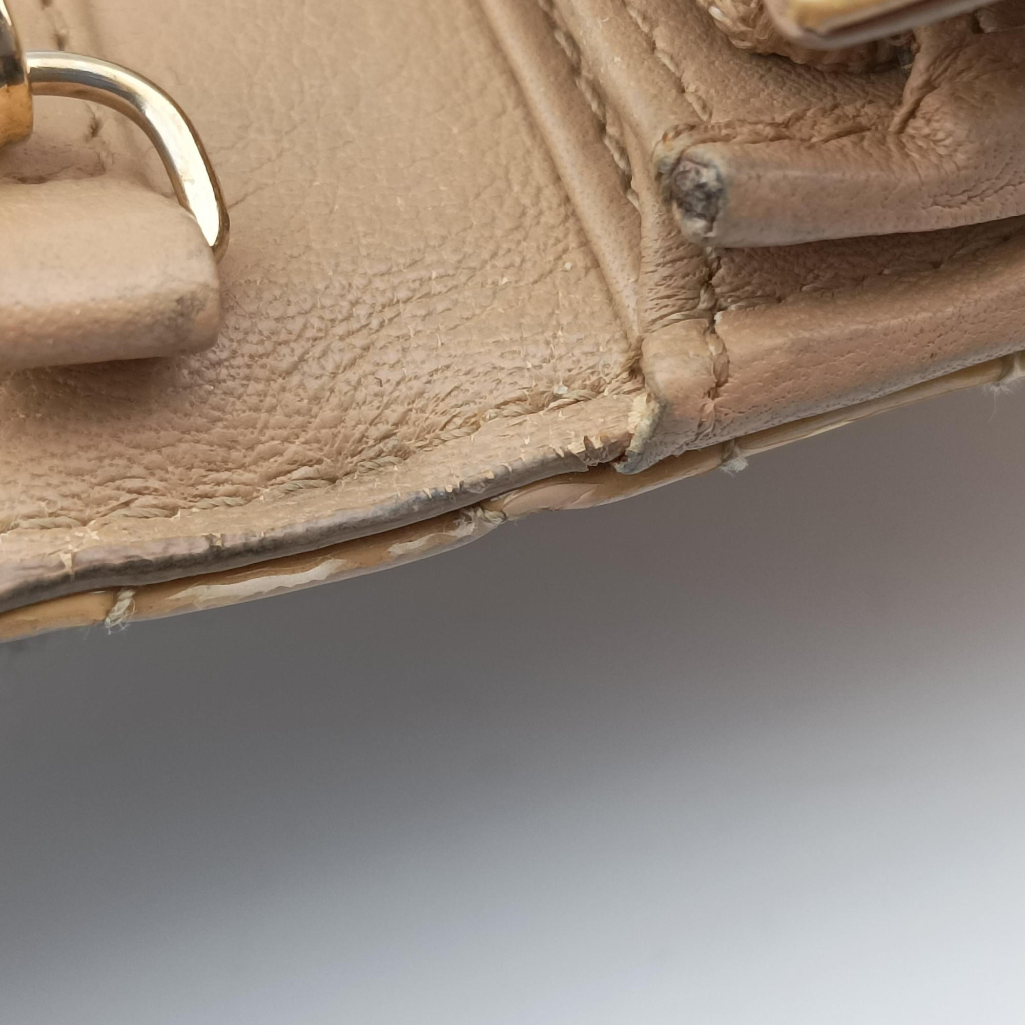 Pre-owned Christian Dior Lady Dior Cannage Beige Patent  shoulderbag | stylenewstar