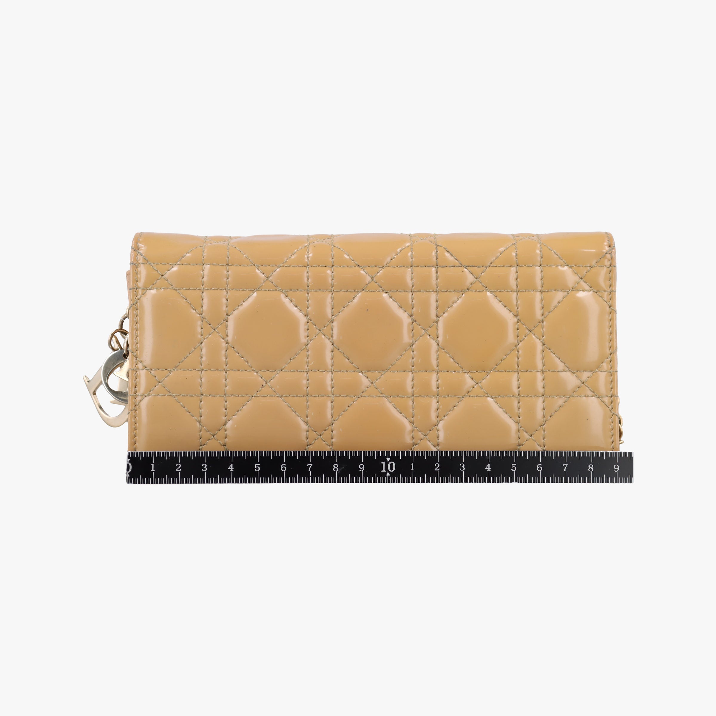 Pre-owned Christian Dior Lady Dior Cannage Beige Patent  shoulderbag | stylenewstar