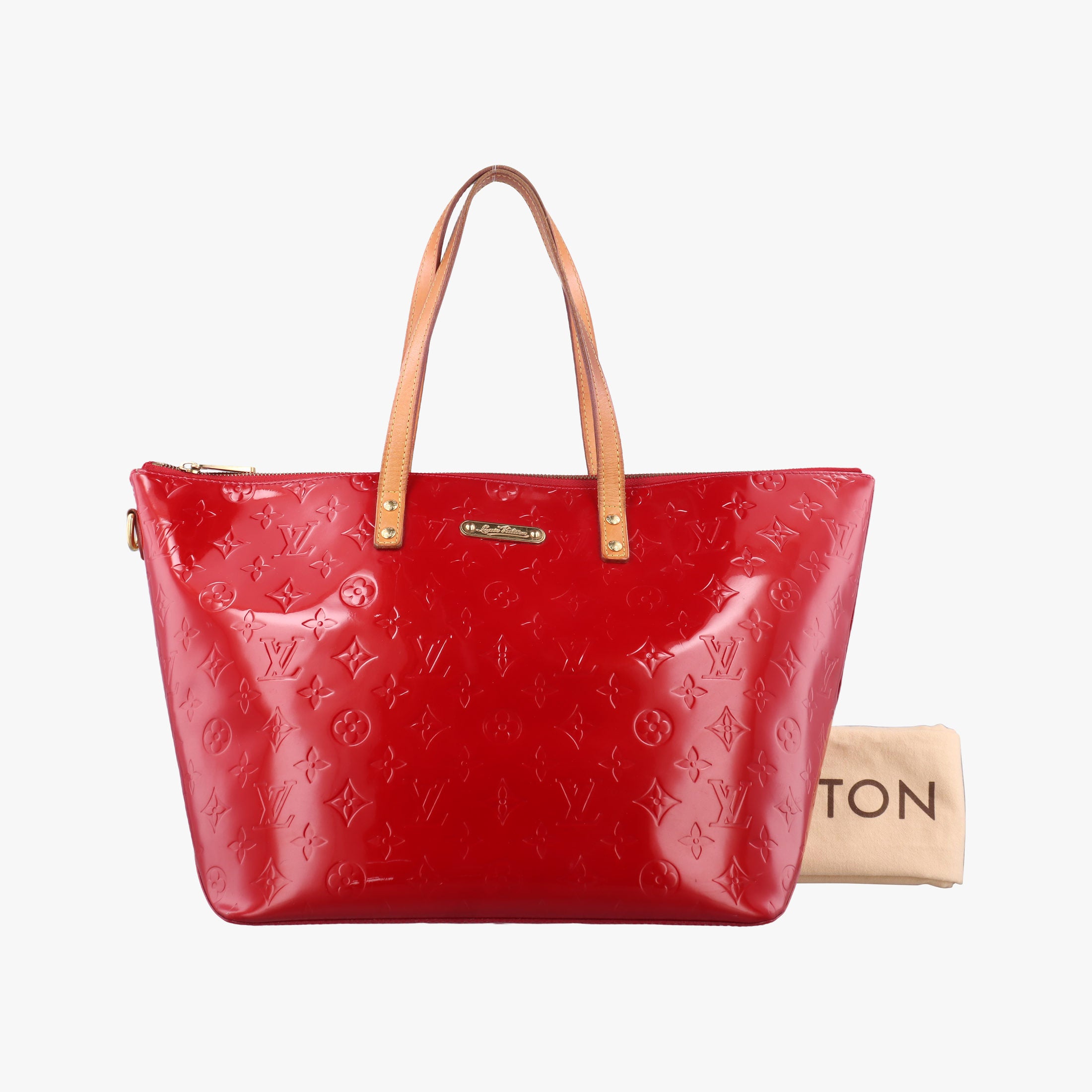 Pre-owned Louis Vuitton Bellevue GM Pomme d'Amour Vernis M93587 handbag | stylenewstar