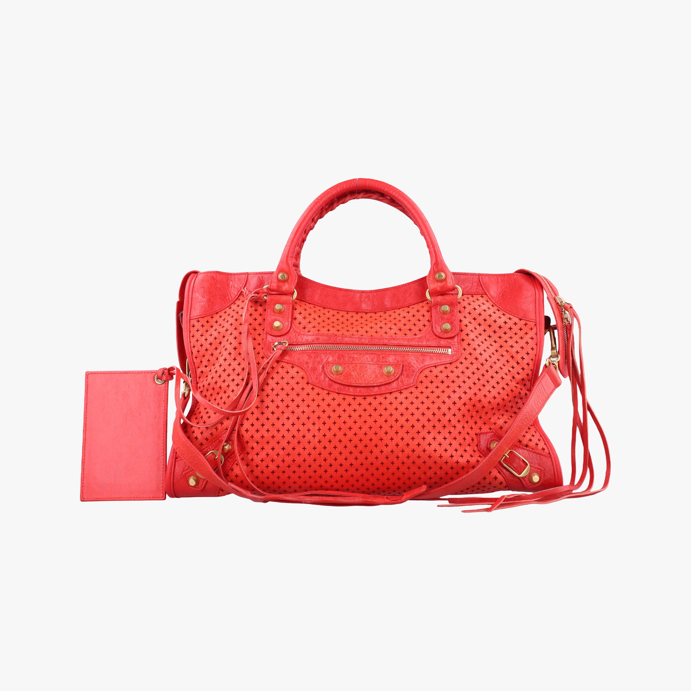 Pre-owned Balenciaga The City Red leather  shoulderbag | stylenewstar