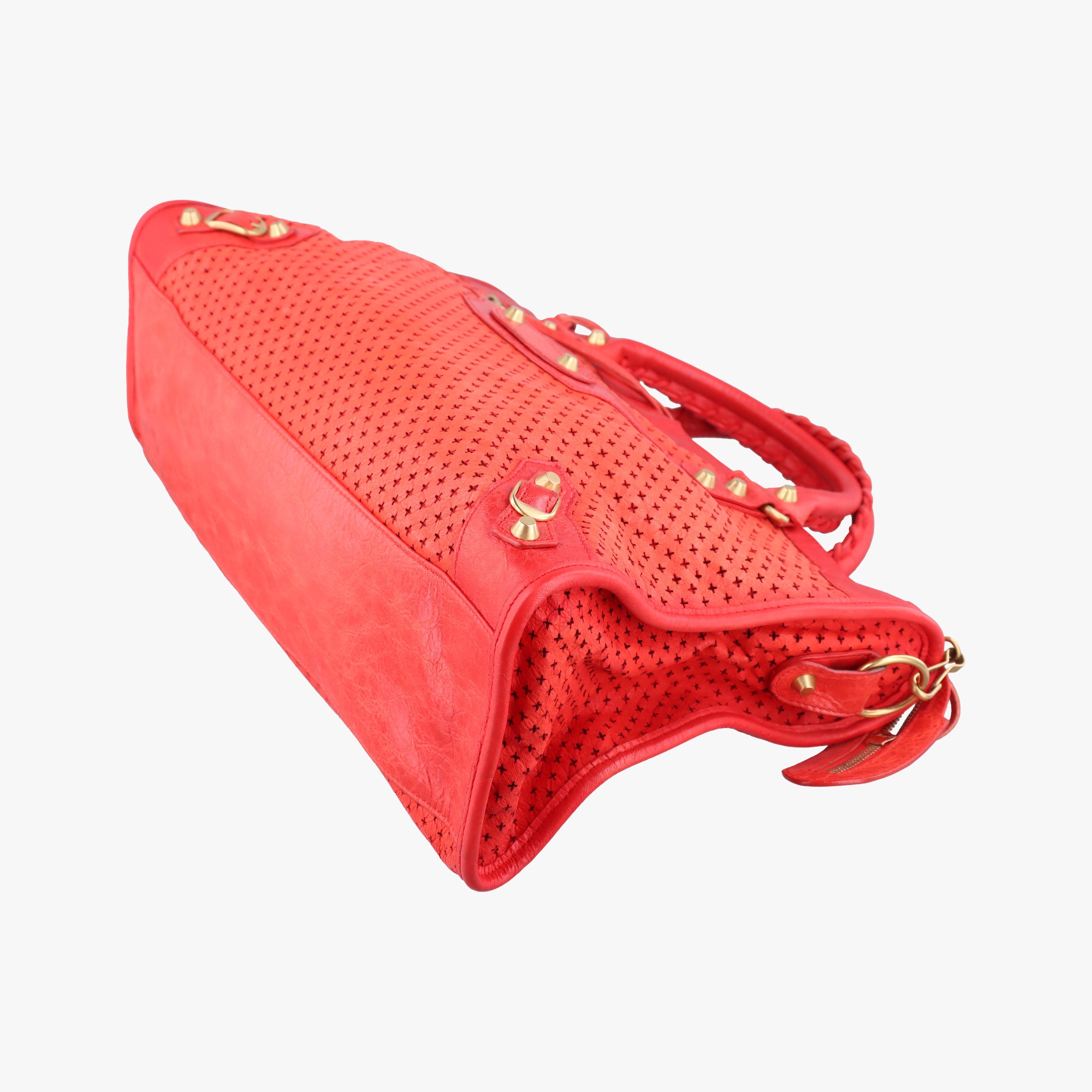 Pre-owned Balenciaga The City Red leather  shoulderbag | stylenewstar
