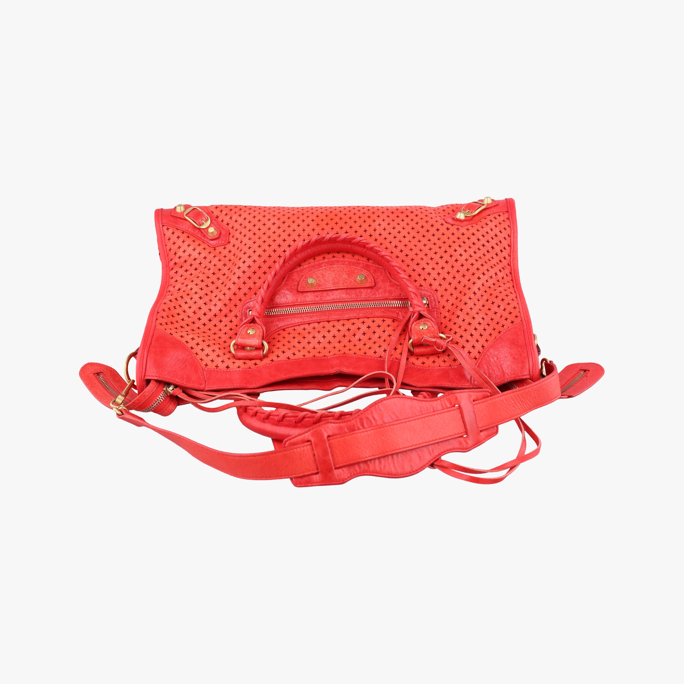 Pre-owned Balenciaga The City Red leather  shoulderbag | stylenewstar