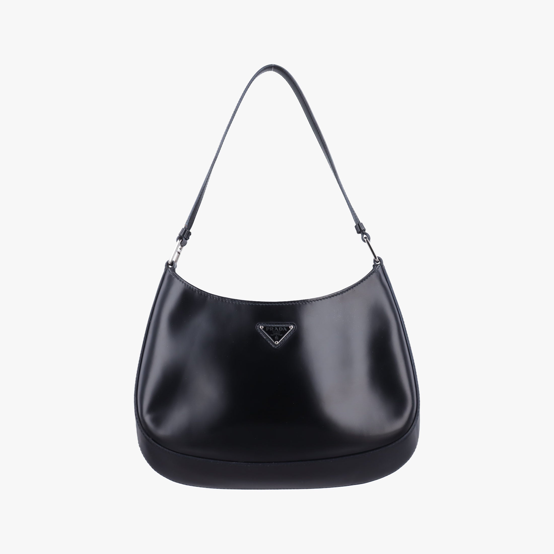 Pre-owned Prada Cleo Black Brushed leather 1BC499 shoulderbag | stylenewstar