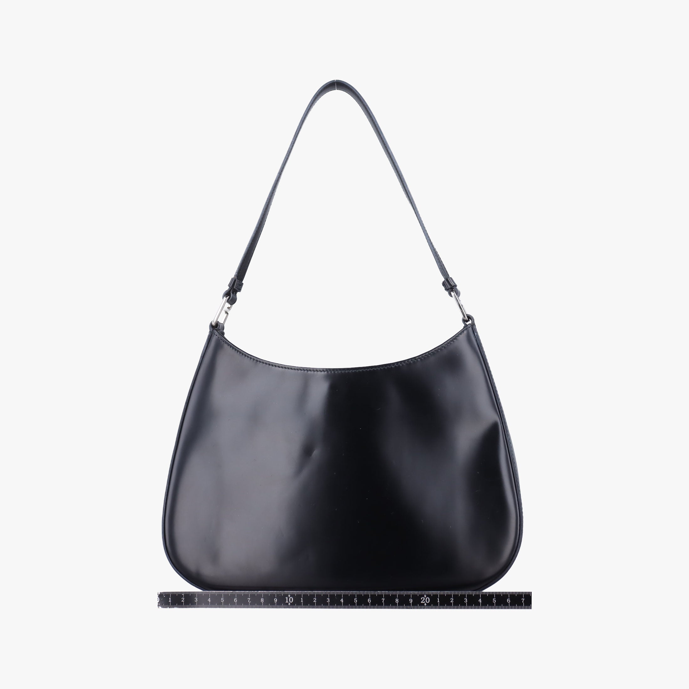 Pre-owned Prada Cleo Black Brushed leather 1BC499 shoulderbag | stylenewstar